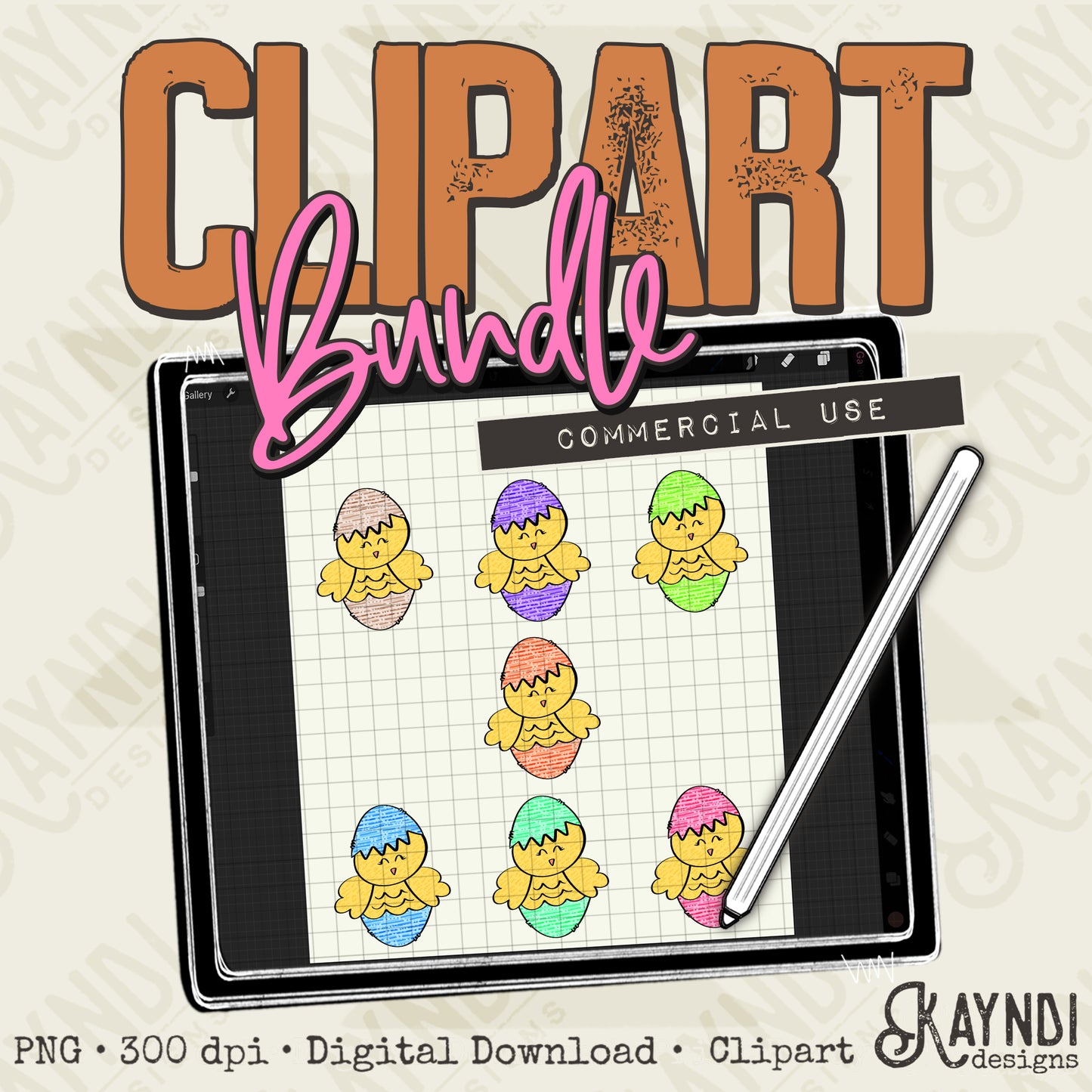 Easter Chicks Bundle PNG Digital Downloads Elements Commercial Use Eggs