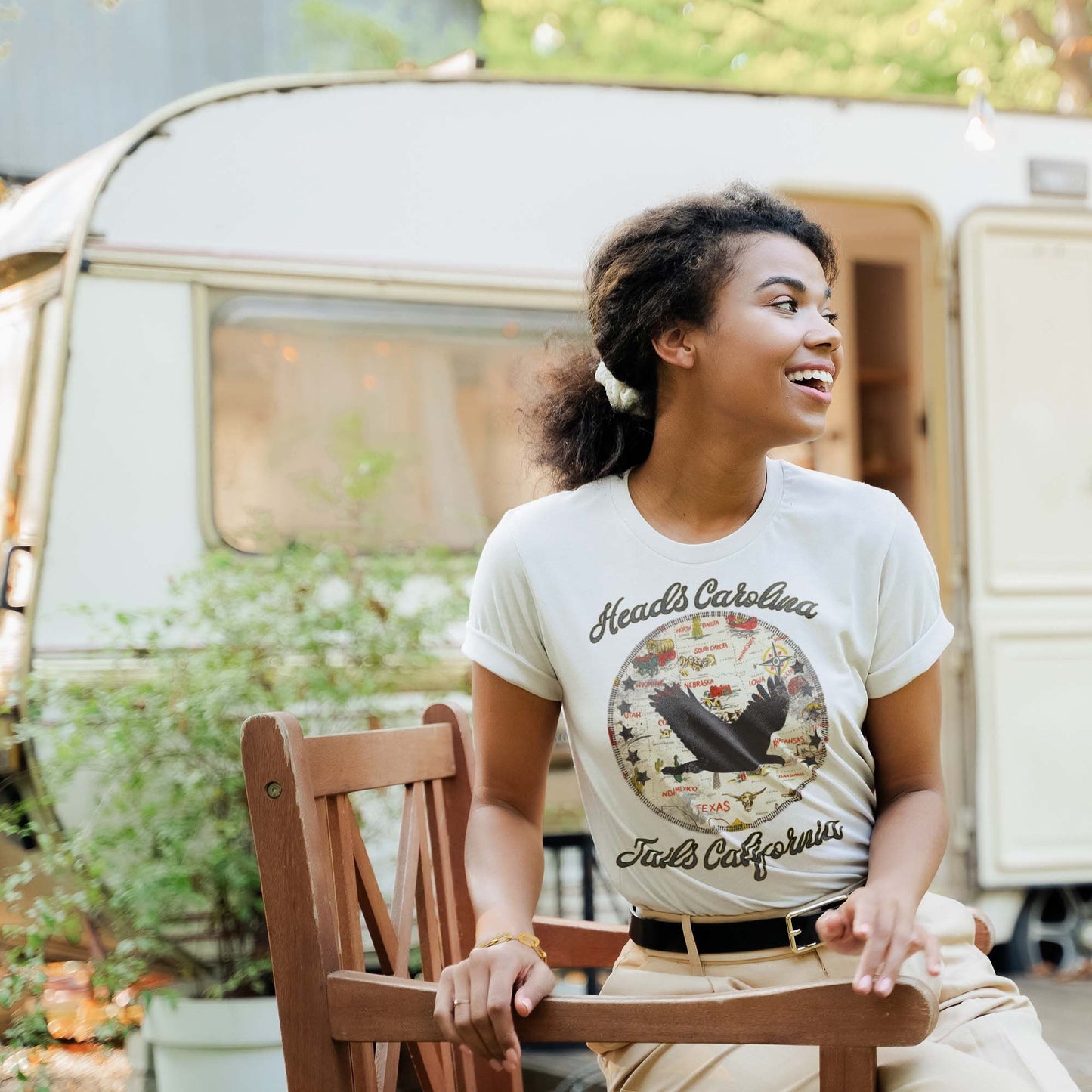 Heads Carolina Tails California Sublimation Design PNG Digital Download Printable 80s 90s Country Travel Adventure Wanderlust Retro Quote