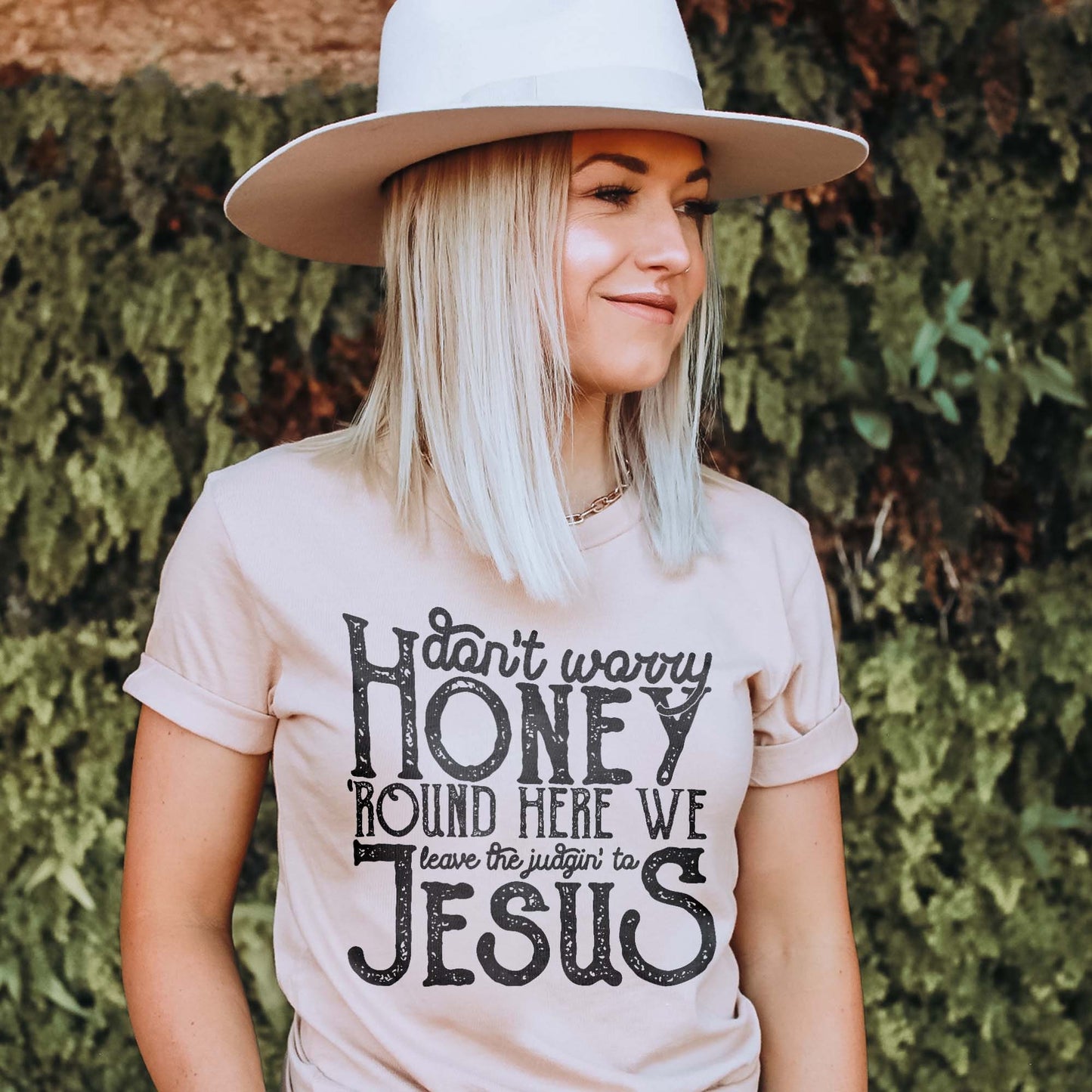 Don't Worry Honey Round Here We Leave the Judgin' to Jesus Sublimation Design PNG Digital Download Printable Christian Country Western Rodeo