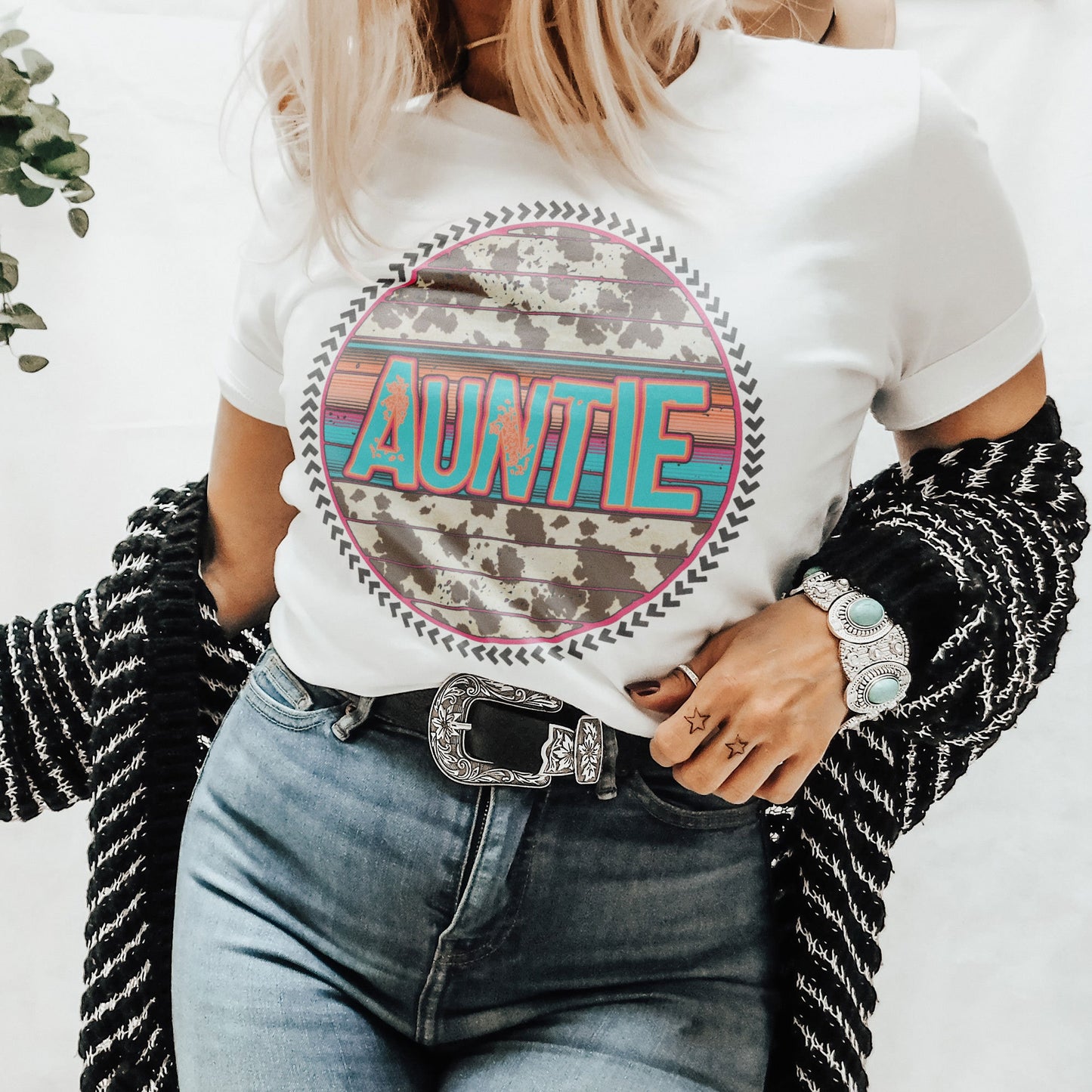 Auntie Leopard Serape Sublimation Design PNG Digital Download Printable Leopard Mothers Day Mama Mini Cheetah Mom Momma Western Cow Print