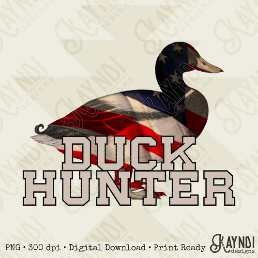 Duck Hunting Mens Sublimation Design PNG Digital Download Duck Hunter DTG Printing Printable USA American Flag Manly Designs Hunting Season