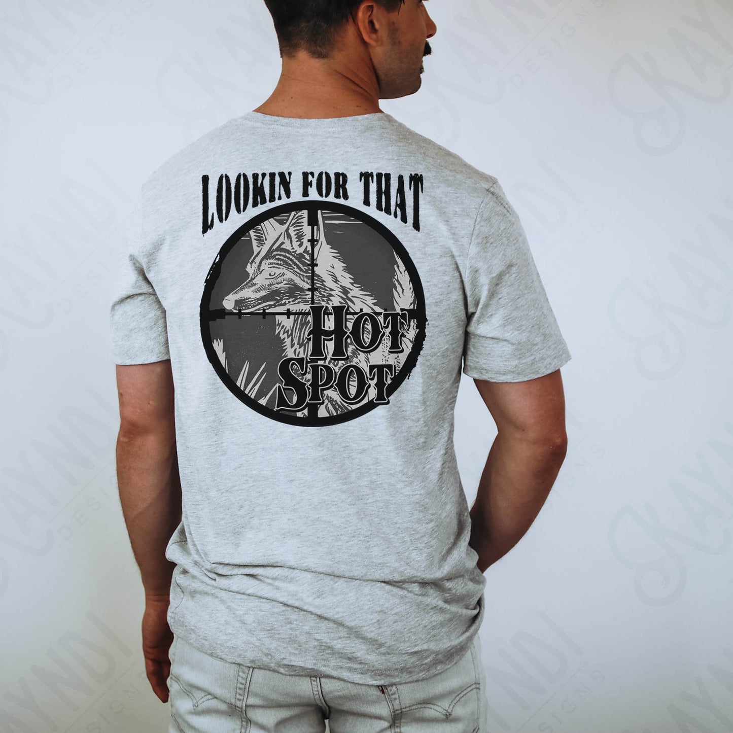Lookin For That Hot Spot Sublimation Design PNG Digital Download Printable Coyote Hunt Hunter Hunting Night Vision Guys Mens Southern