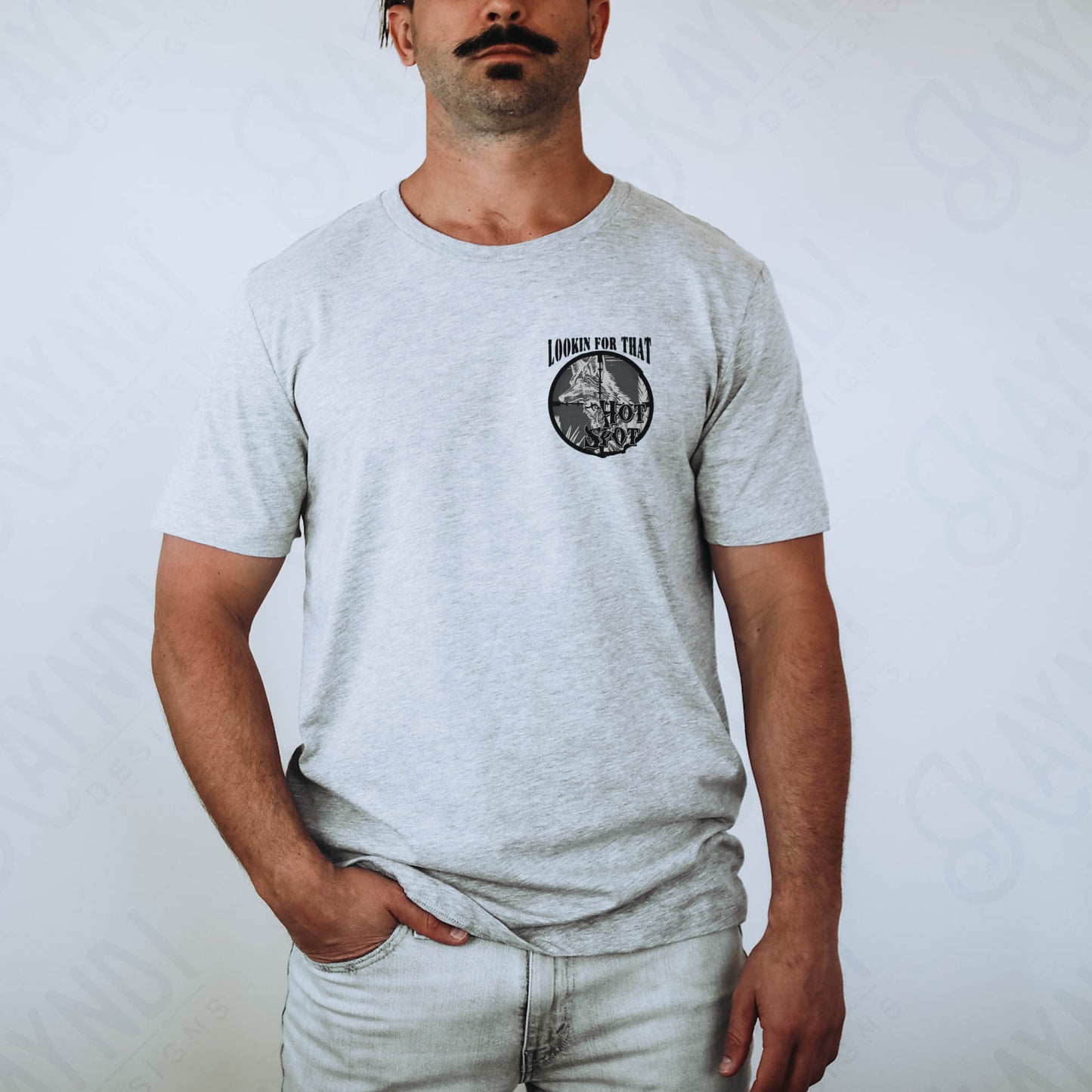 Lookin For That Hot Spot Sublimation Design PNG Digital Download Printable Coyote Hunt Hunter Hunting Night Vision Guys Mens Southern