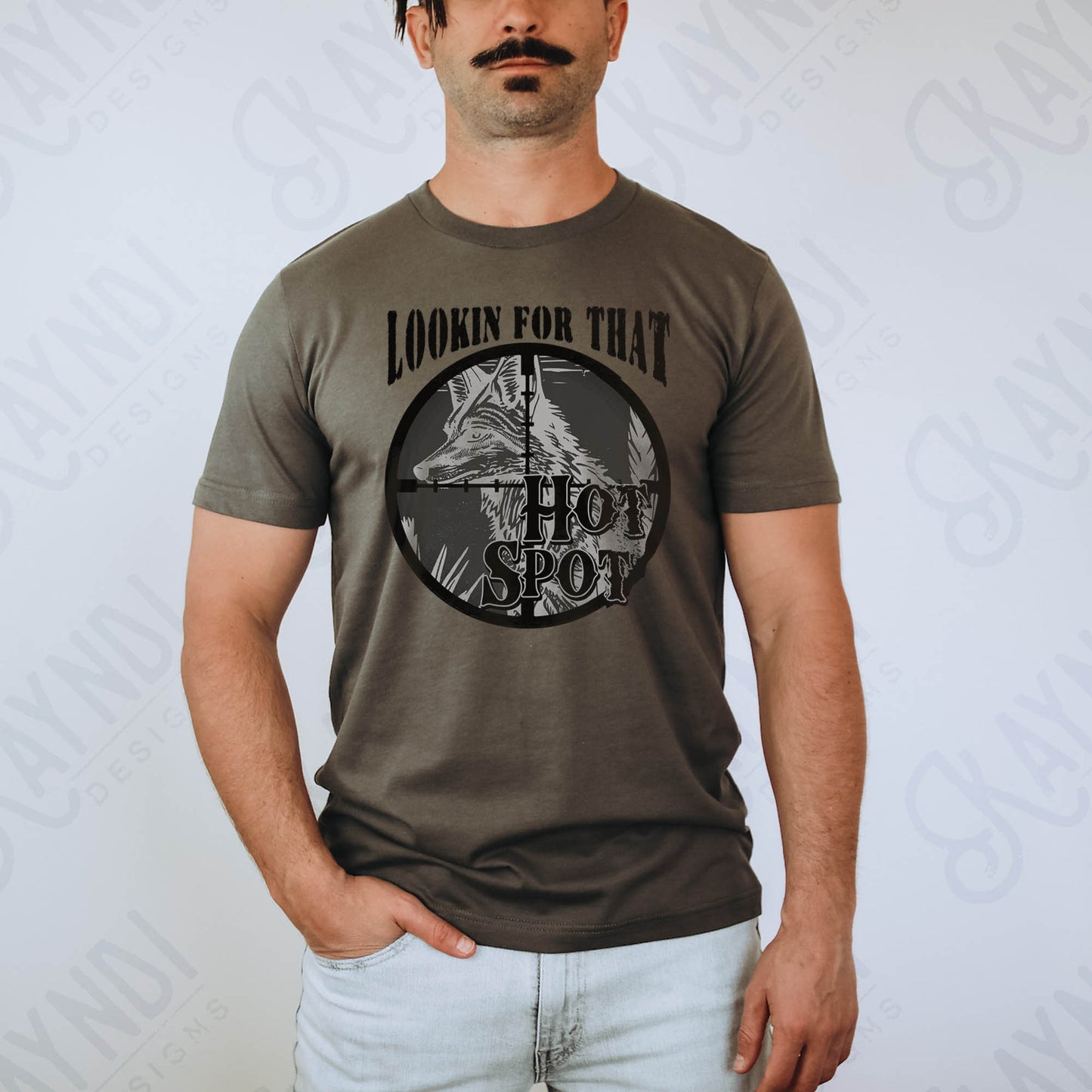 Lookin For That Hot Spot Sublimation Design PNG Digital Download Printable Coyote Hunt Hunter Hunting Night Vision Guys Mens Southern