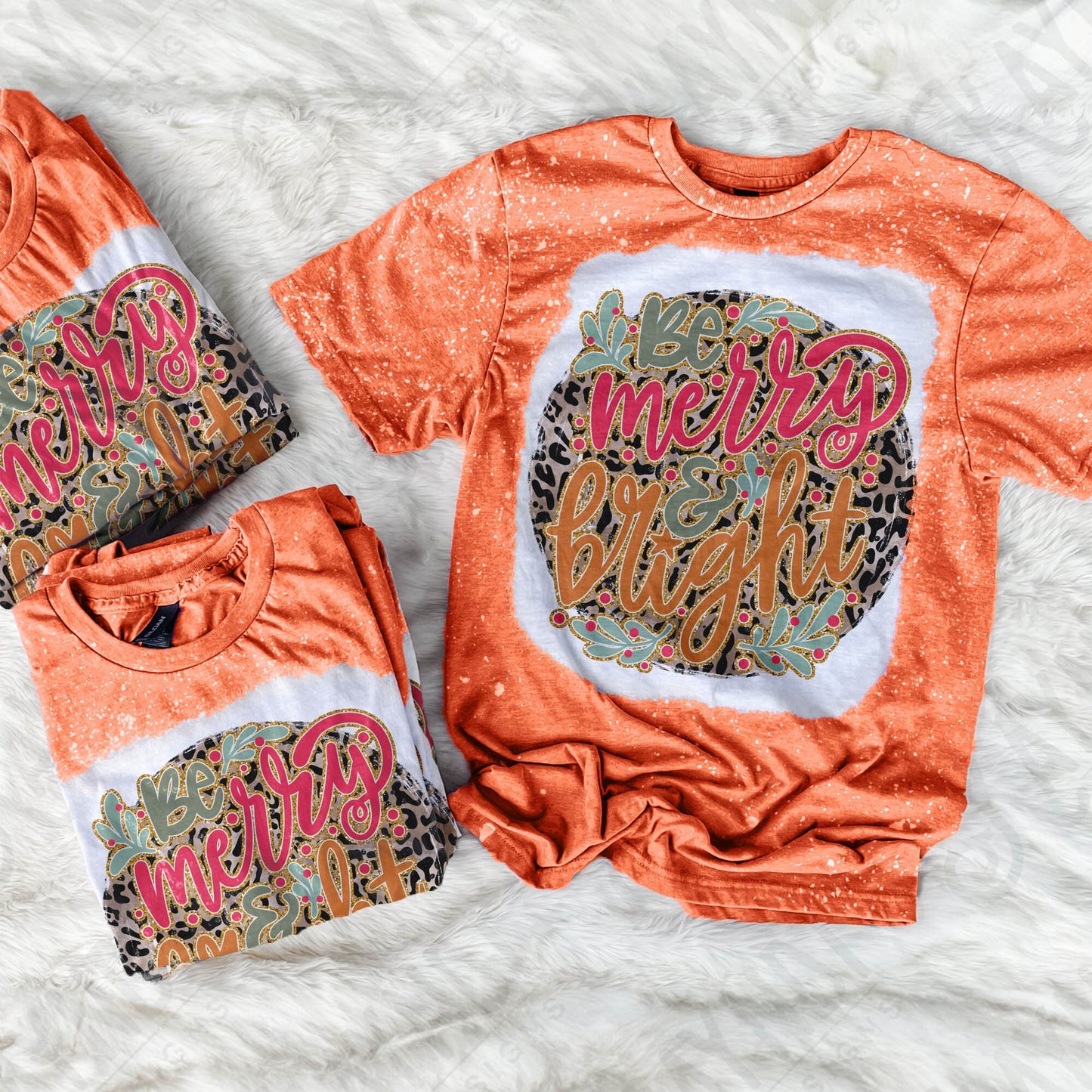 Be Merry & Bright Sublimation Design PNG Digital Download Printable Pink Christmas Leopard Cheetah Print Holly Jolly Merry Mama Gold Glitter