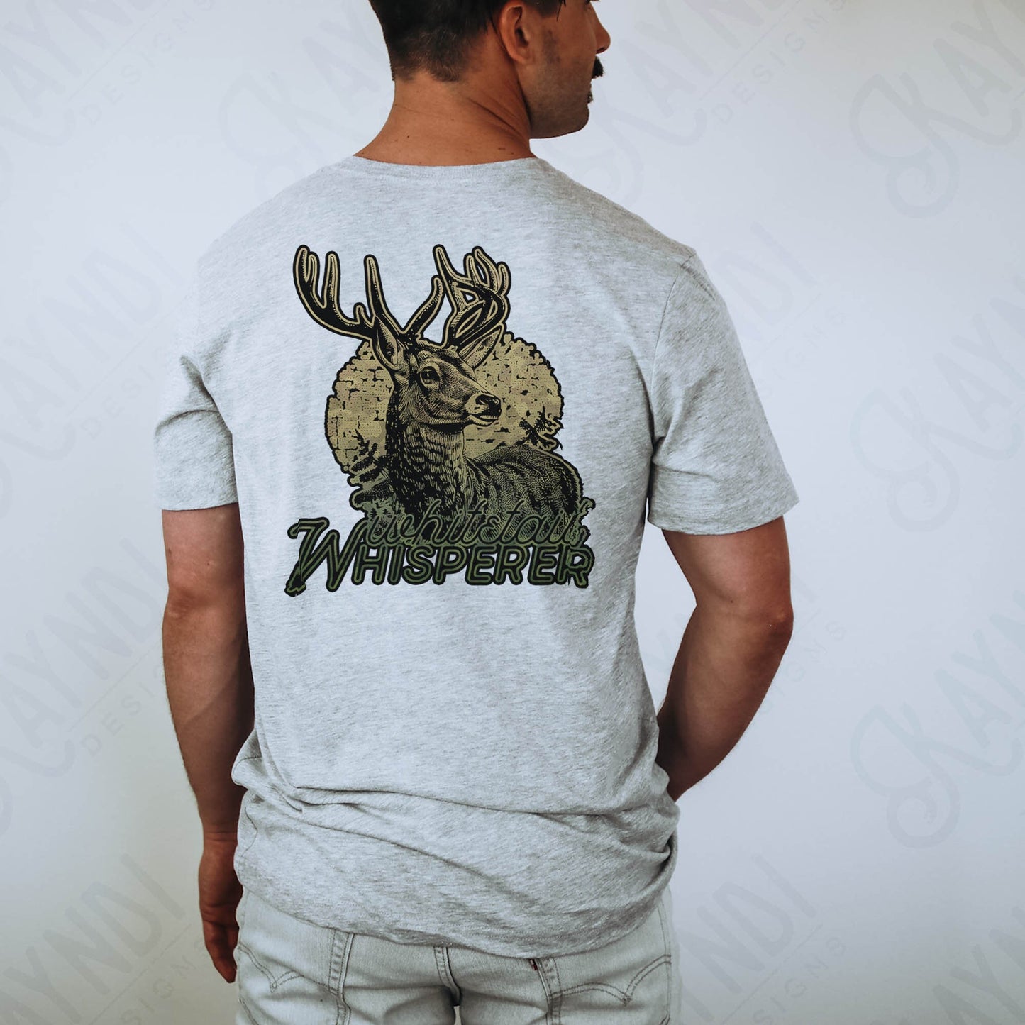 Whitetail Whisperer Sublimation Design PNG Digital Download Printable Mens Design Hunting Season Deer Hunter Guys Design Dad Buck Antlers