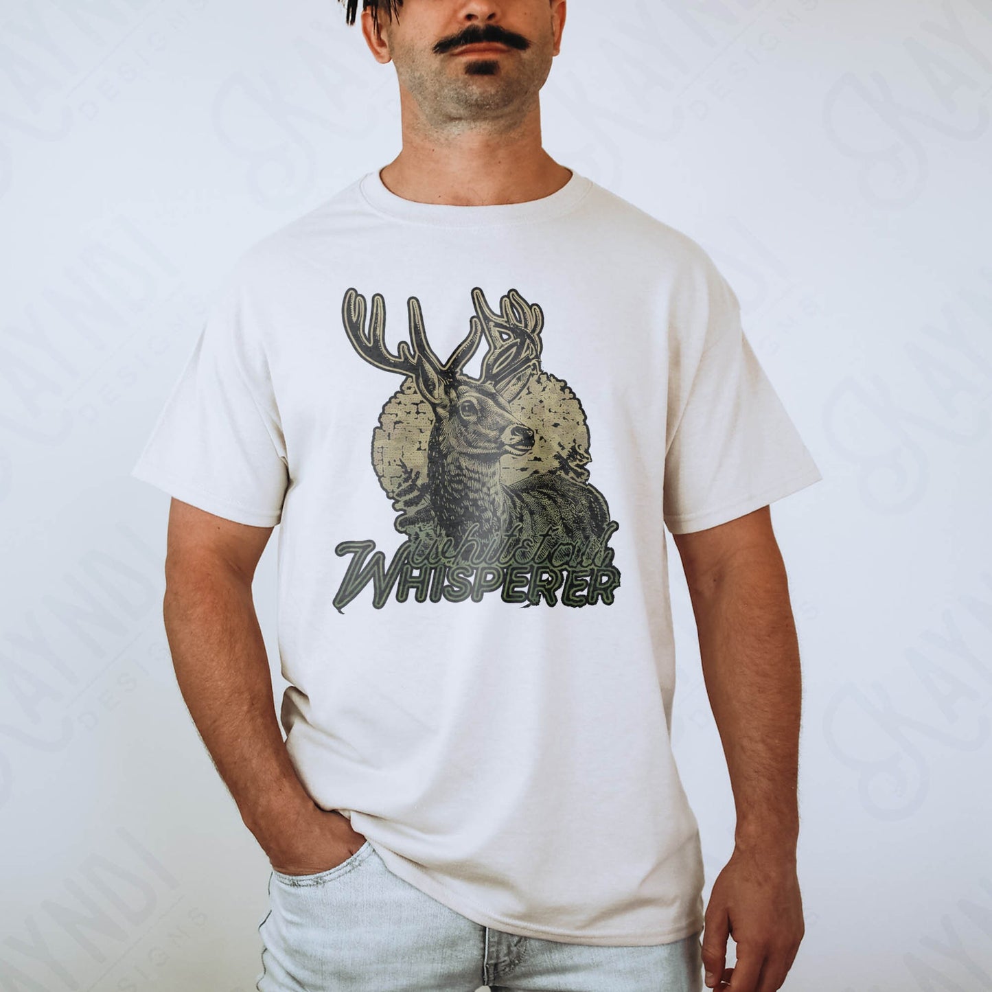 Whitetail Whisperer Sublimation Design PNG Digital Download Printable Mens Design Hunting Season Deer Hunter Guys Design Dad Buck Antlers