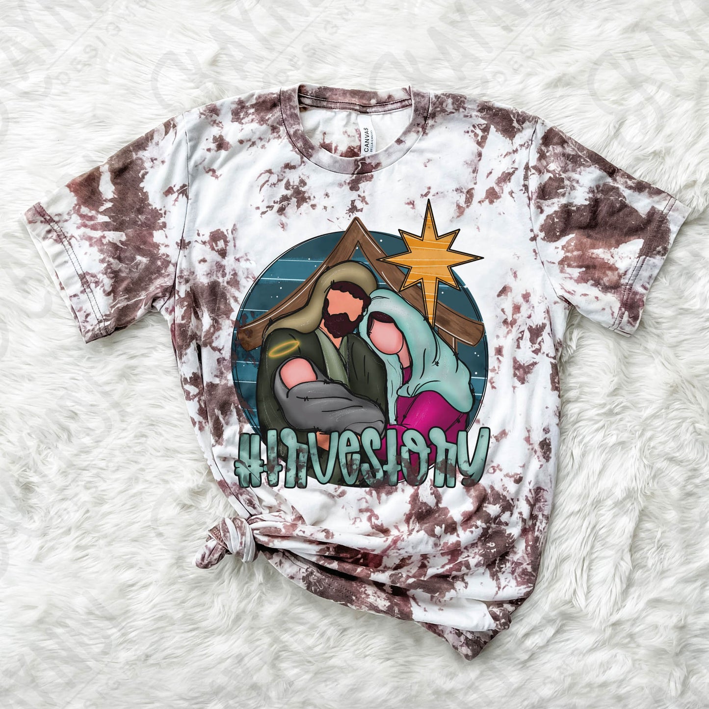 True Story Nativity Sublimation Design PNG Digital Download Printable Mary Joseph Baby Jesus Christian Christmas the Reason for the Season