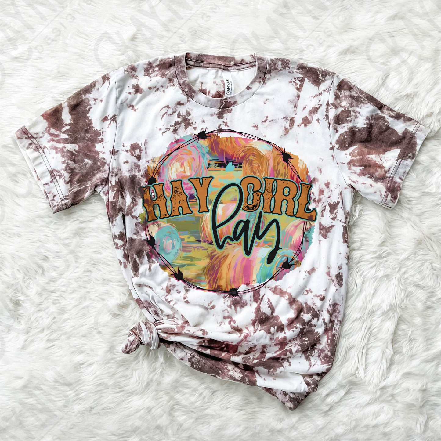 Hay Girl Hay Sublimation Design PNG Digital Download Printable Country Farm Girl Preppy Southern Barb Wire Cowgirl Pink Teal Small Town