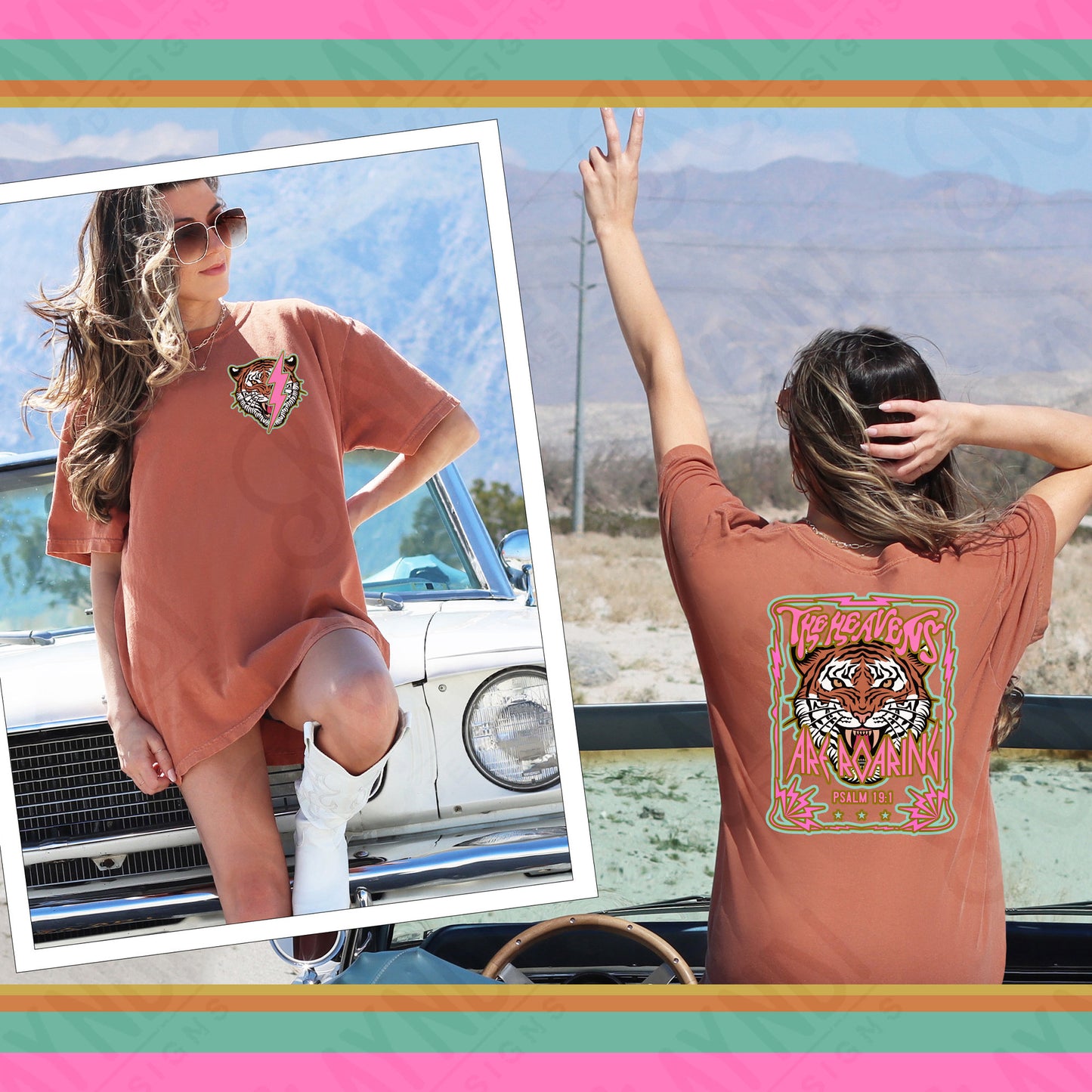 Heavens Roaring: Matching Pocket Sublimation PNG, Digital Download, Printable Christian, Faith-Based Art, Vibrant, DIY Craft Design