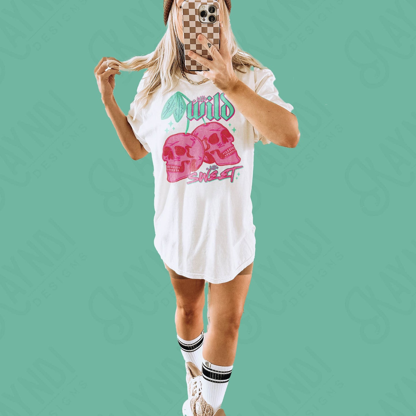 A Little Wild A Little Sweet Cherries Sublimation Design PNG Digital Download Printable Cowboy Hat Cherry Western Cowgirl Y'allternative