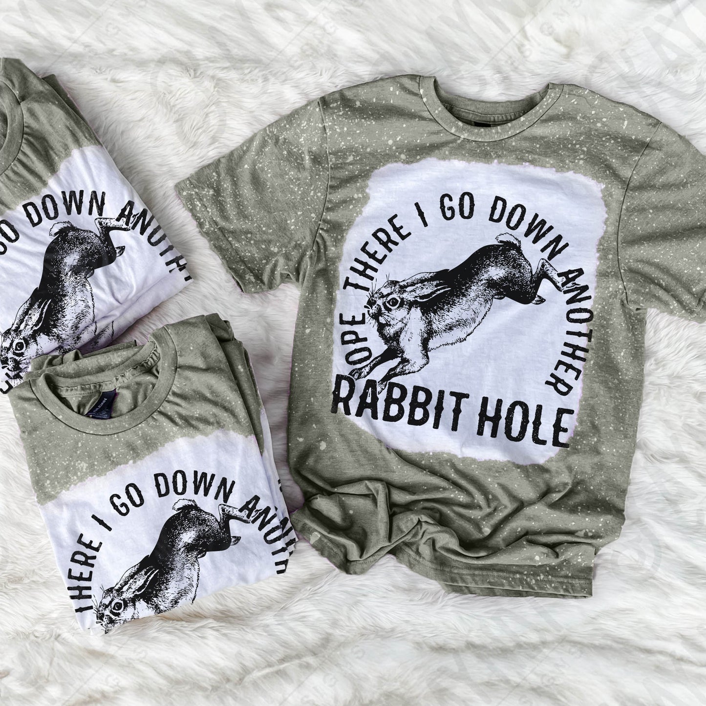 Ope There I Go Down Another Rabbit Hole Sublimation Design PNG Digital Download Printable Conspiracy Theory Theorist Funny Humor