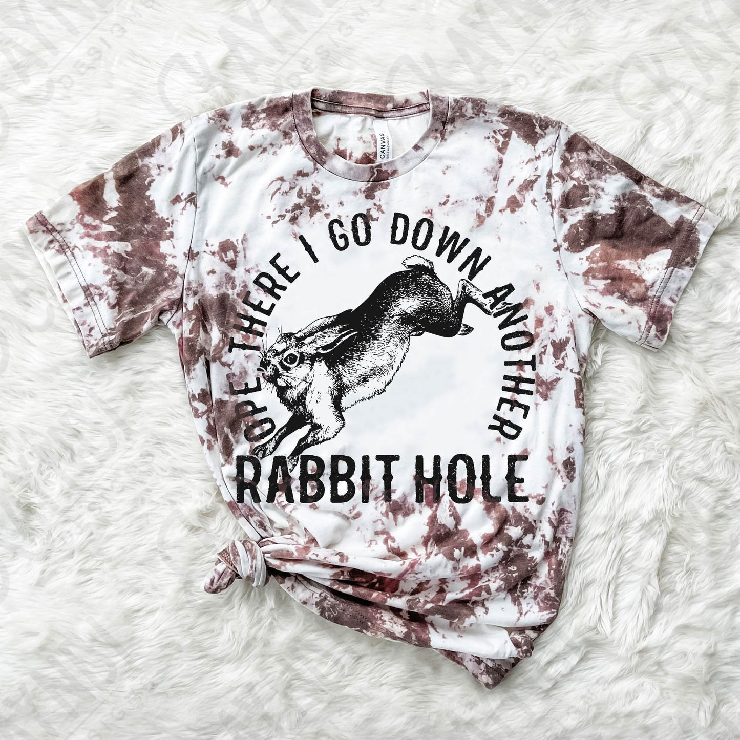 Ope There I Go Down Another Rabbit Hole Sublimation Design PNG Digital Download Printable Conspiracy Theory Theorist Funny Humor