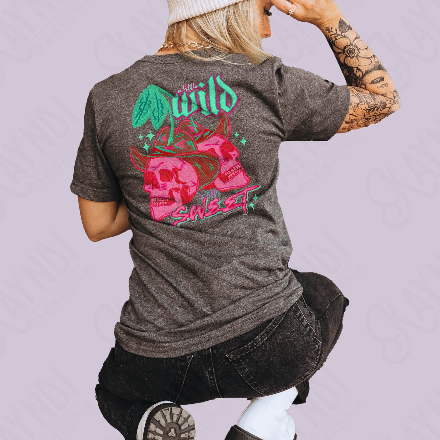 A Little Wild A Little Sweet Cherries Sublimation Design PNG Digital Download Printable Cowboy Hat Cherry Western Cowgirl Y'allternative