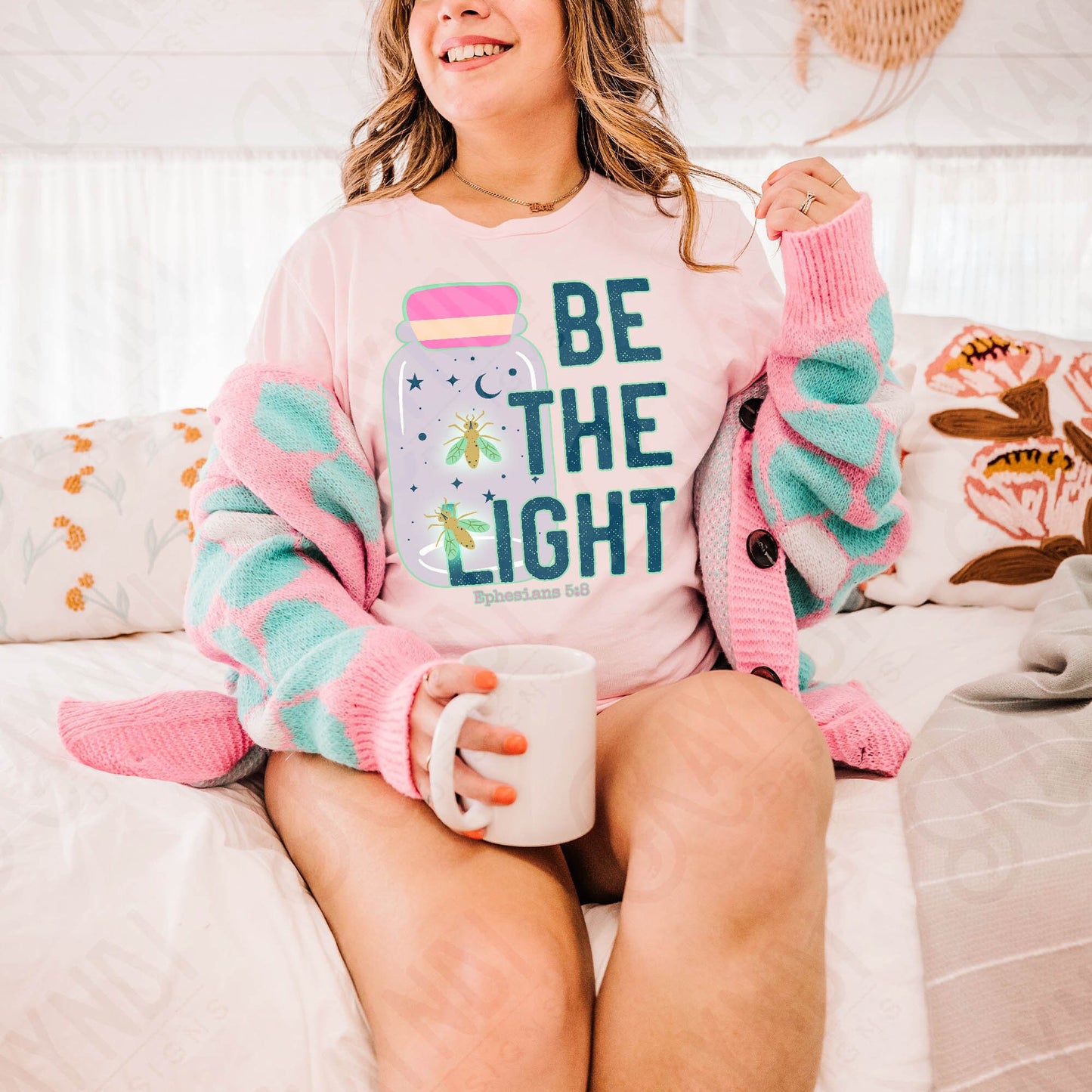 Be the Light Sublimation PNG, Digital Download, Printable Christian, Faith-Based Art, Vibrant, DIY Craft Design