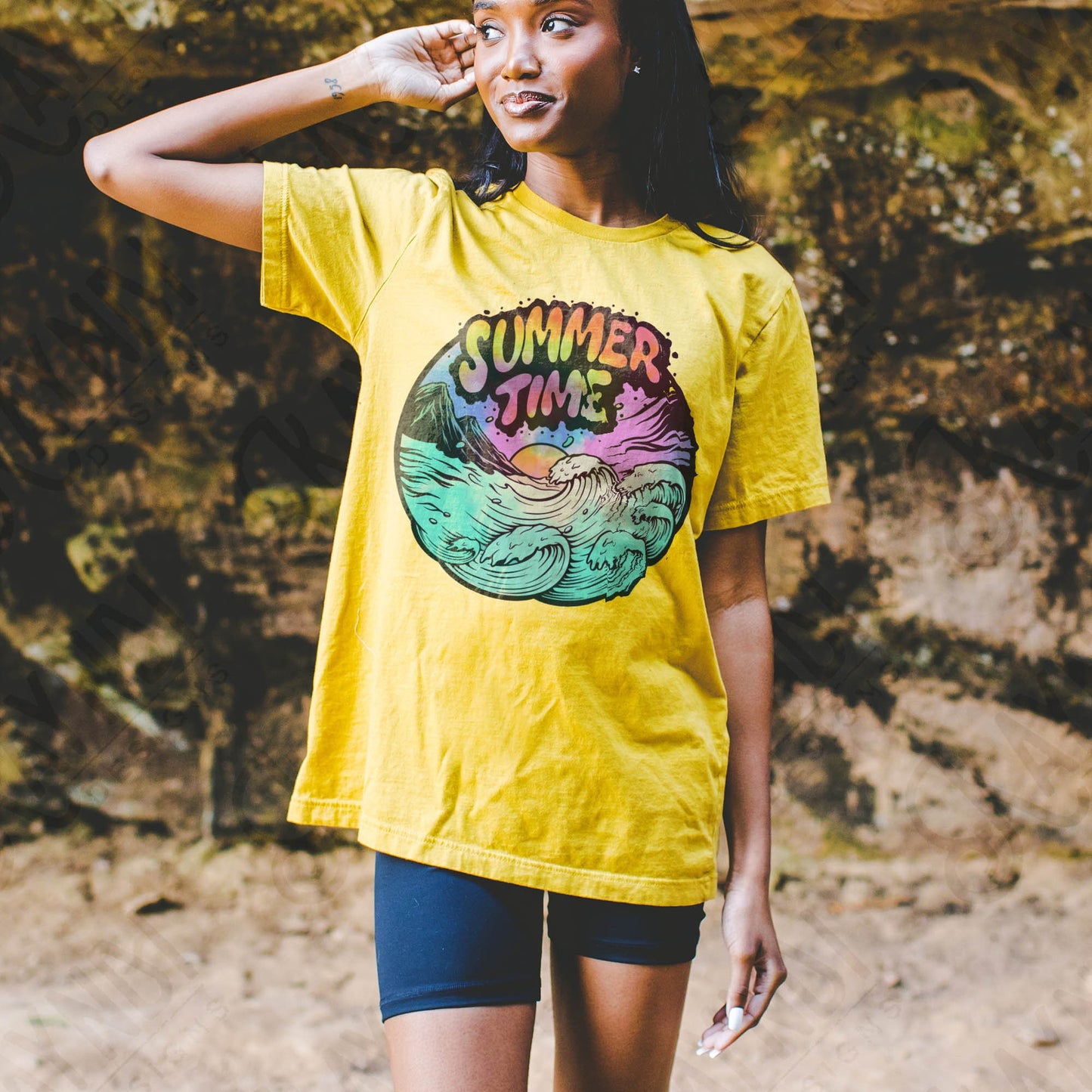 Summer Time Sublimation PNG, Digital Download, Printable Summer Waves, Beach Sunset, DIY Craft Design