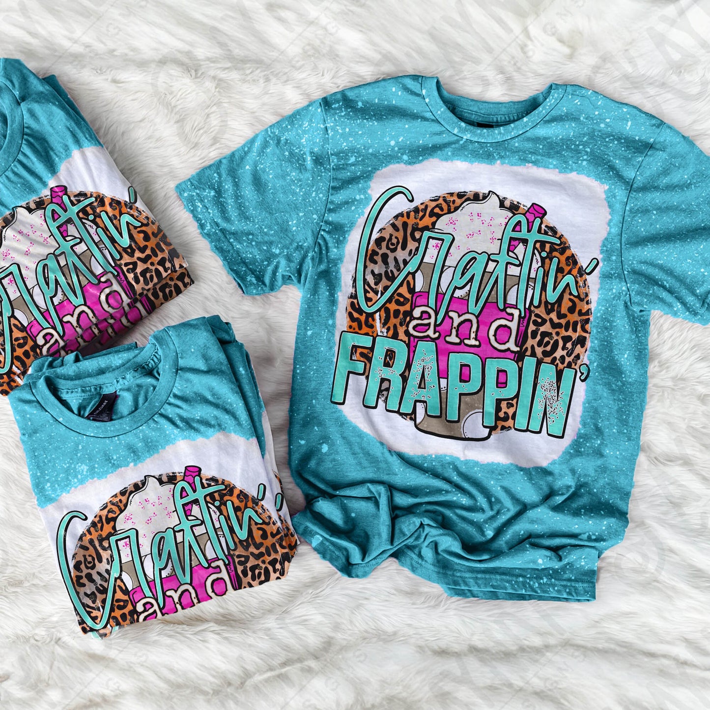 Craftin' and Frappin' Sublimation PNG, Digital Download, Printable Crafter, Vibrant, DIY Craft Design