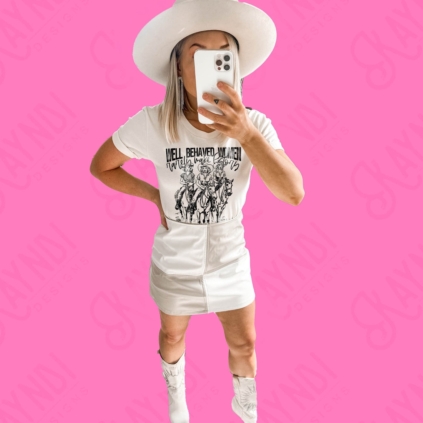 Well Behaved Women Rarely Make History Sublimation PNG, Digital Download, Printable Western, Single Color Design, DIY Craft Design