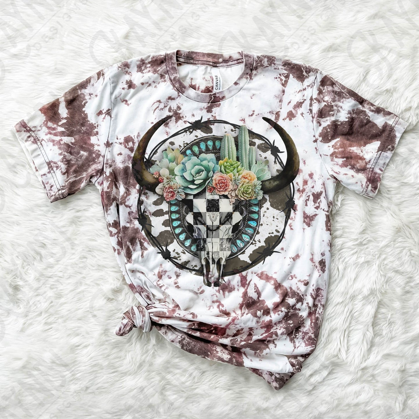 Checker Steer Skull Turquoise Concho Sublimation Design PNG Digital Download Printable Cowgirl Cowboy Western Cowprint Cactus Desert Rodeo