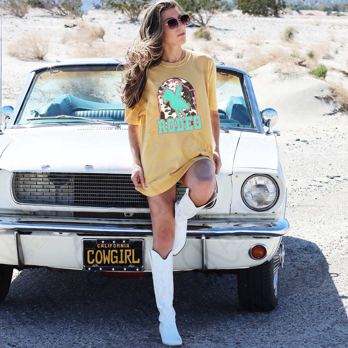 Rodeo Sublimation Design PNG Digital Download Western Southern Country Bucking Horse Cowgirl Cowprint Printable