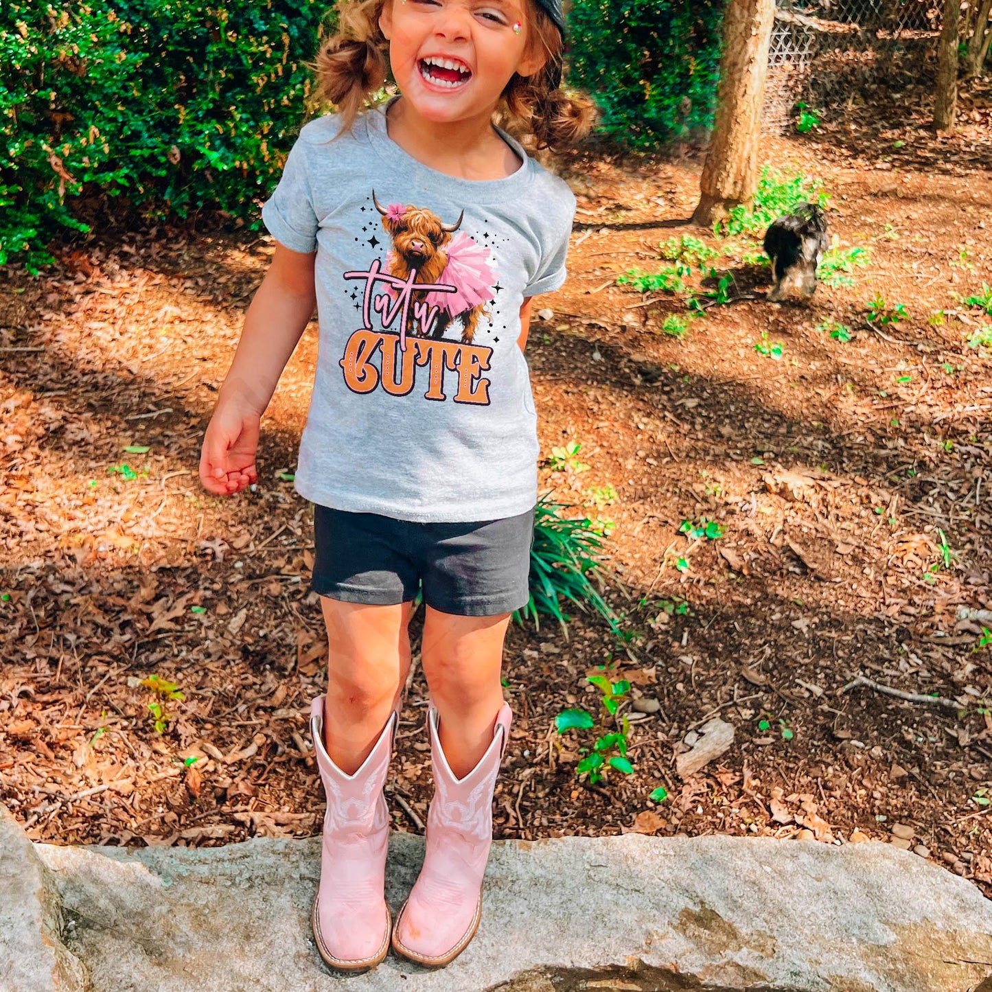 Tutu Cute Sublimation Design PNG Digital Download File Western Highland Cow Heifer Southern Living Printable