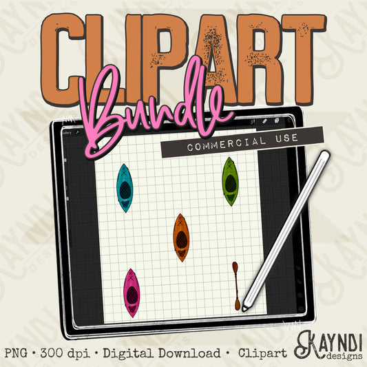 Kayaks Bundle PNG Digital Downloads Elements Commercial Use Water Lake River Outdoors