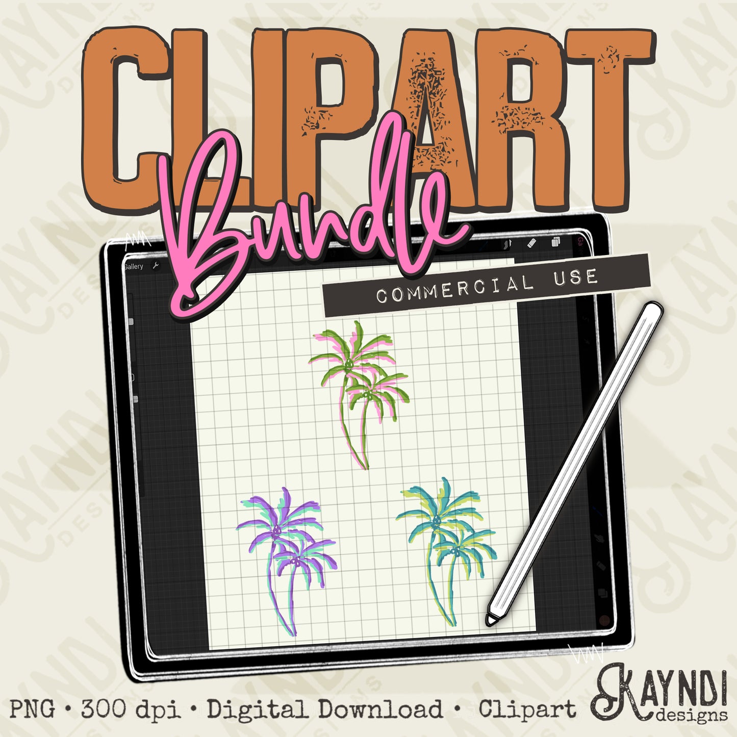 Palm Trees Bundle PNG Digital Downloads Elements Commercial Use Summer Beach