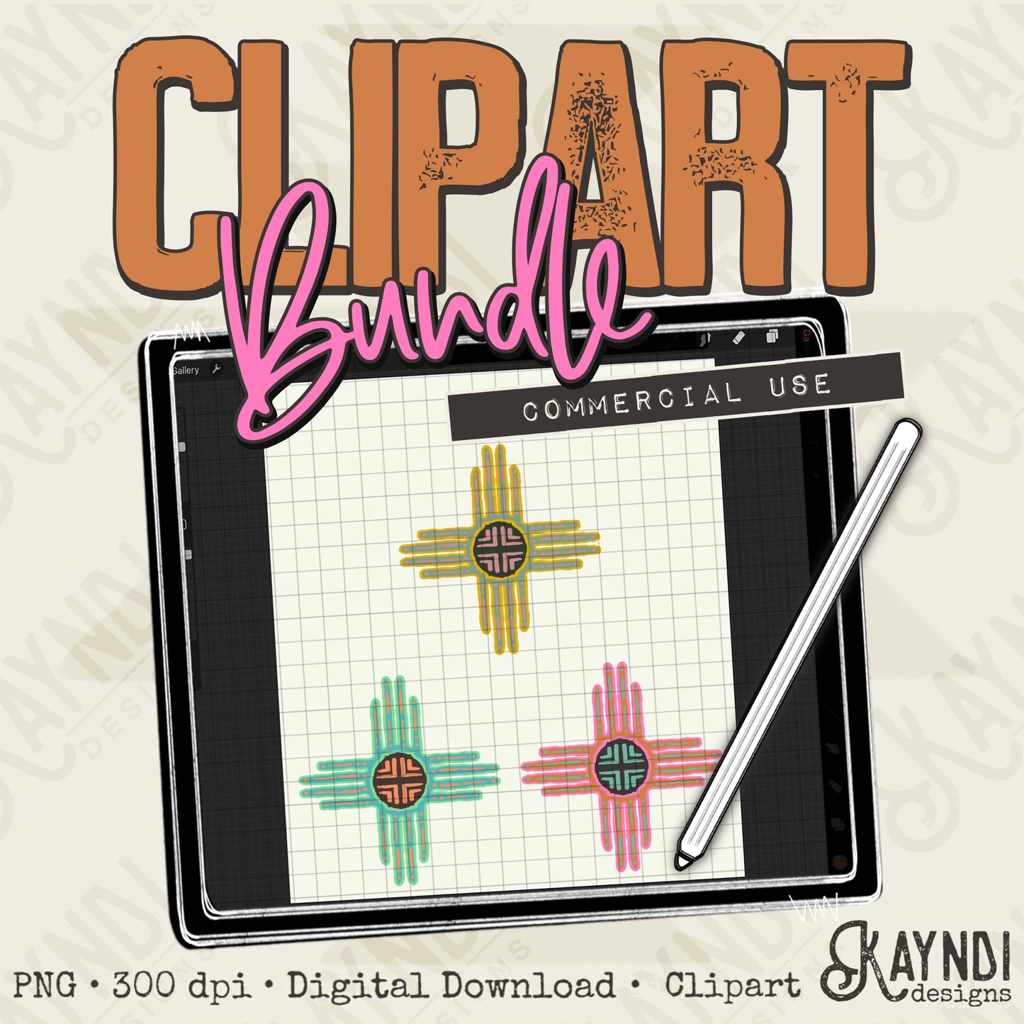 Western Bundle PNG Digital Downloads Elements Commercial Use Southwestern Cross