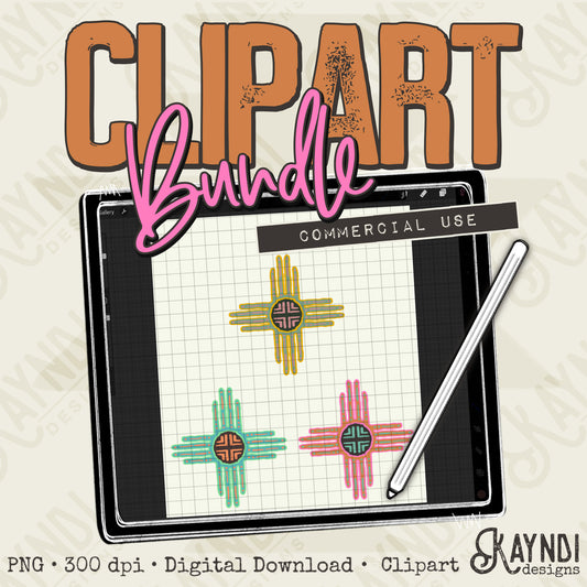 Western Bundle PNG Digital Downloads Elements Commercial Use Southwestern Cross