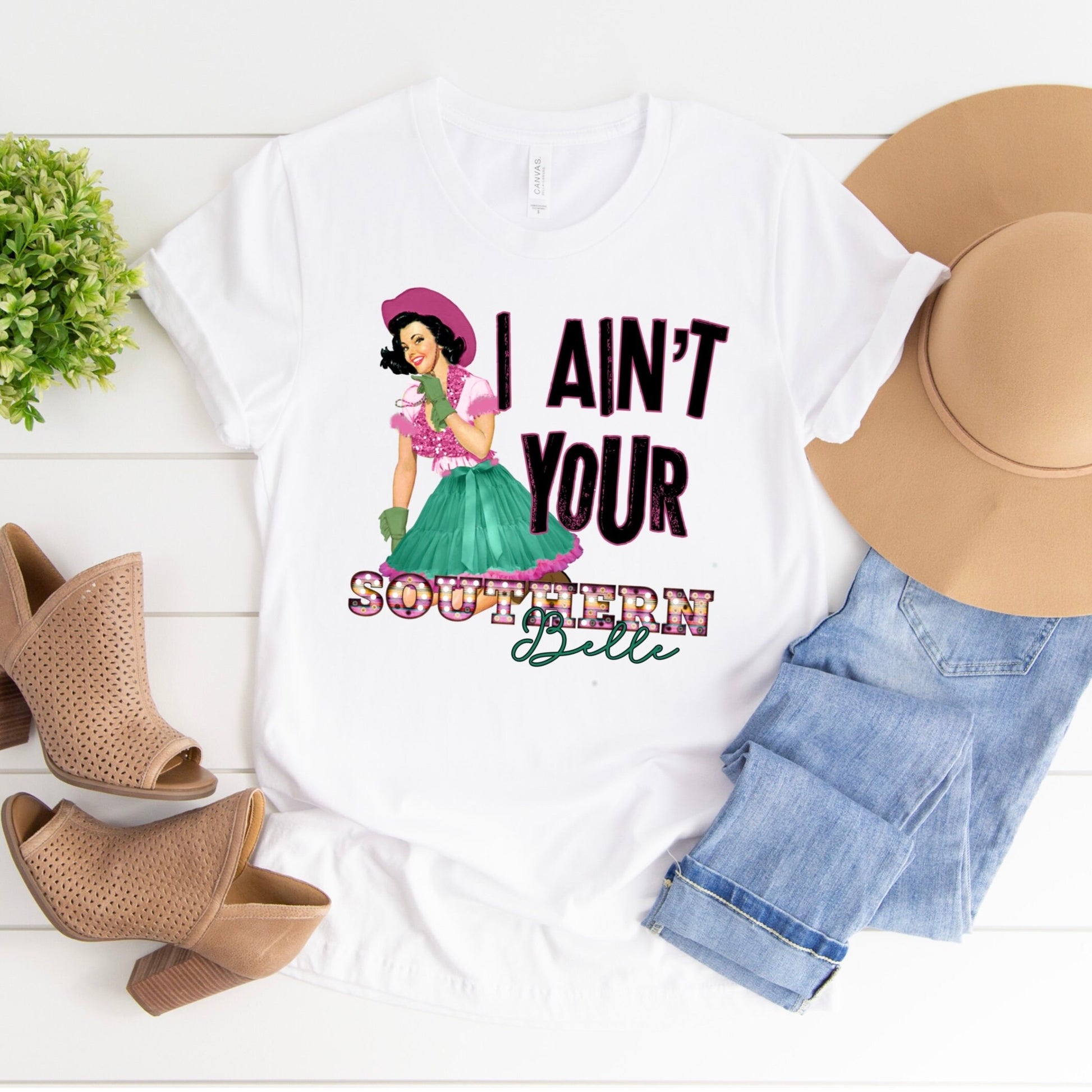I ain’t your southern Belle sublimation design PNG Digital Download Cowgirl Western Fashion Country Boho Sassy Charm Quote Printable