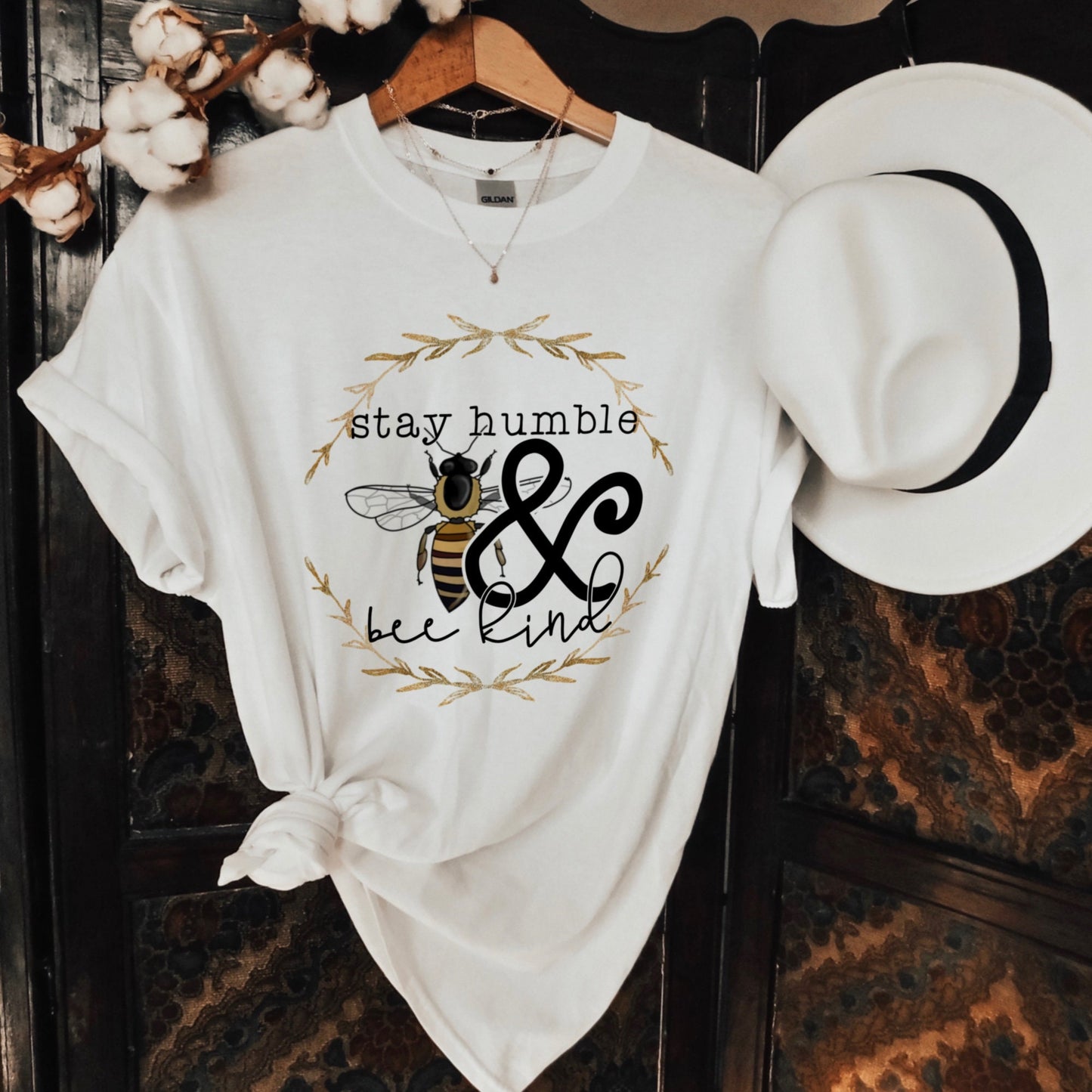 Stay Humble and Be Kind Bumble Bee Sublimation Design PNG Digital Download Printable Gold Foil Leaf Antique Vintage Queen Bee bumblebee