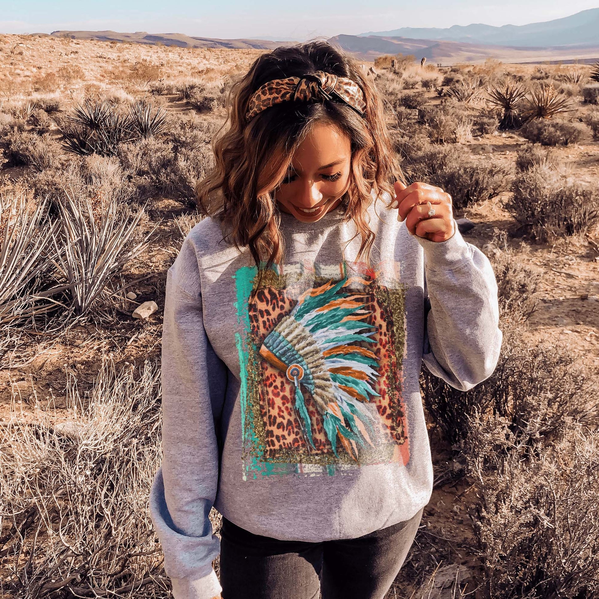 Leopard Feather Headress Sublimation Design PNG Digital Download Printable Indian Native American Tribe Tribal Boho Western Feathers