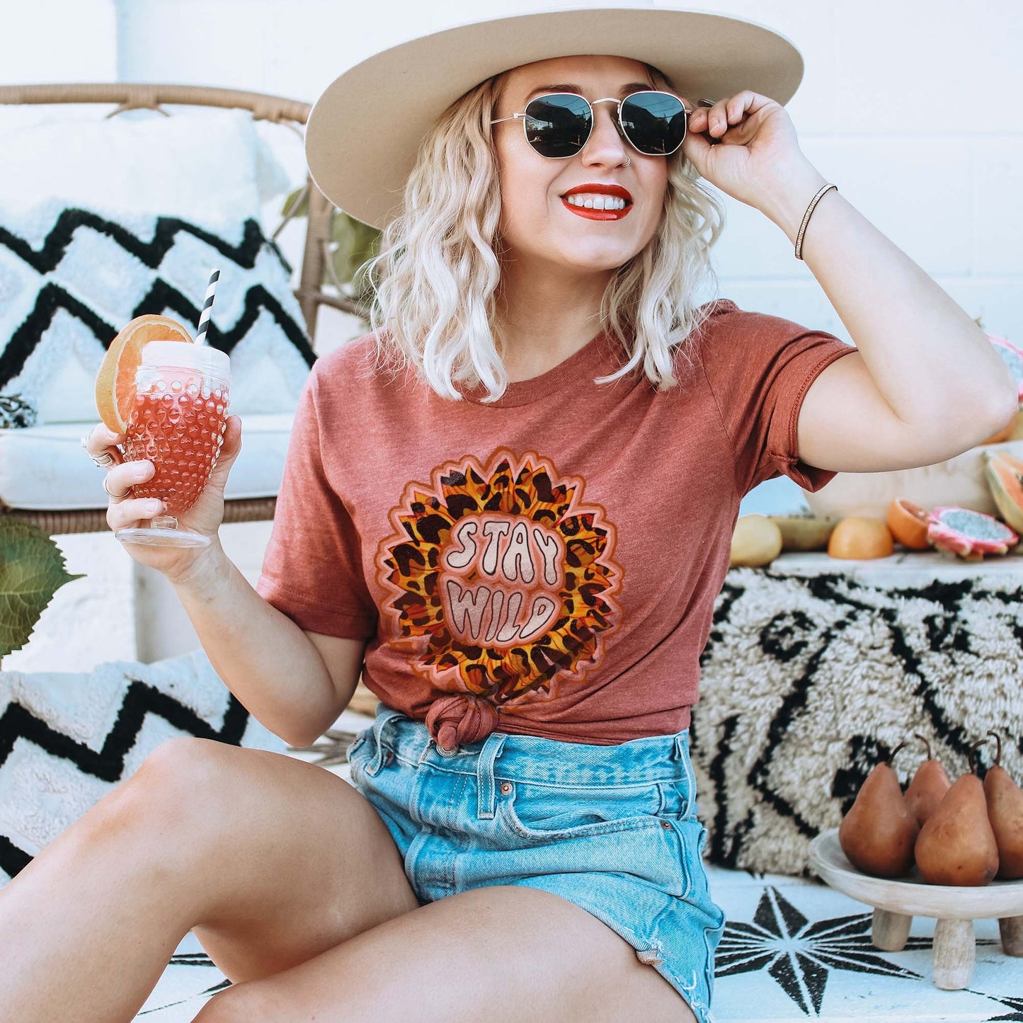 Stay Wild Sunflower Sublimation Design PNG Digital Download Printable Leopard Cheetah Flower Retro Groovy 70s Vintage Floral Pink