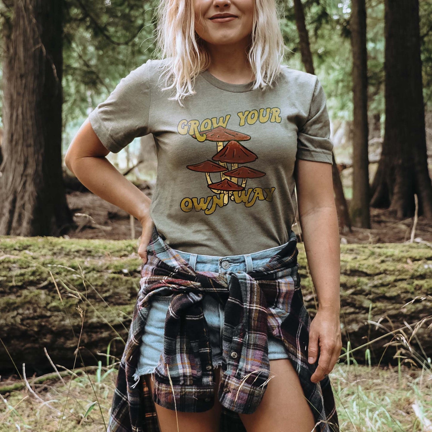 Grow Your Own Way Sublimation Design PNG Digital Download Printable 70s Hippie Trippy Mushrooms Retro Groovy Saying Positivity Vibe