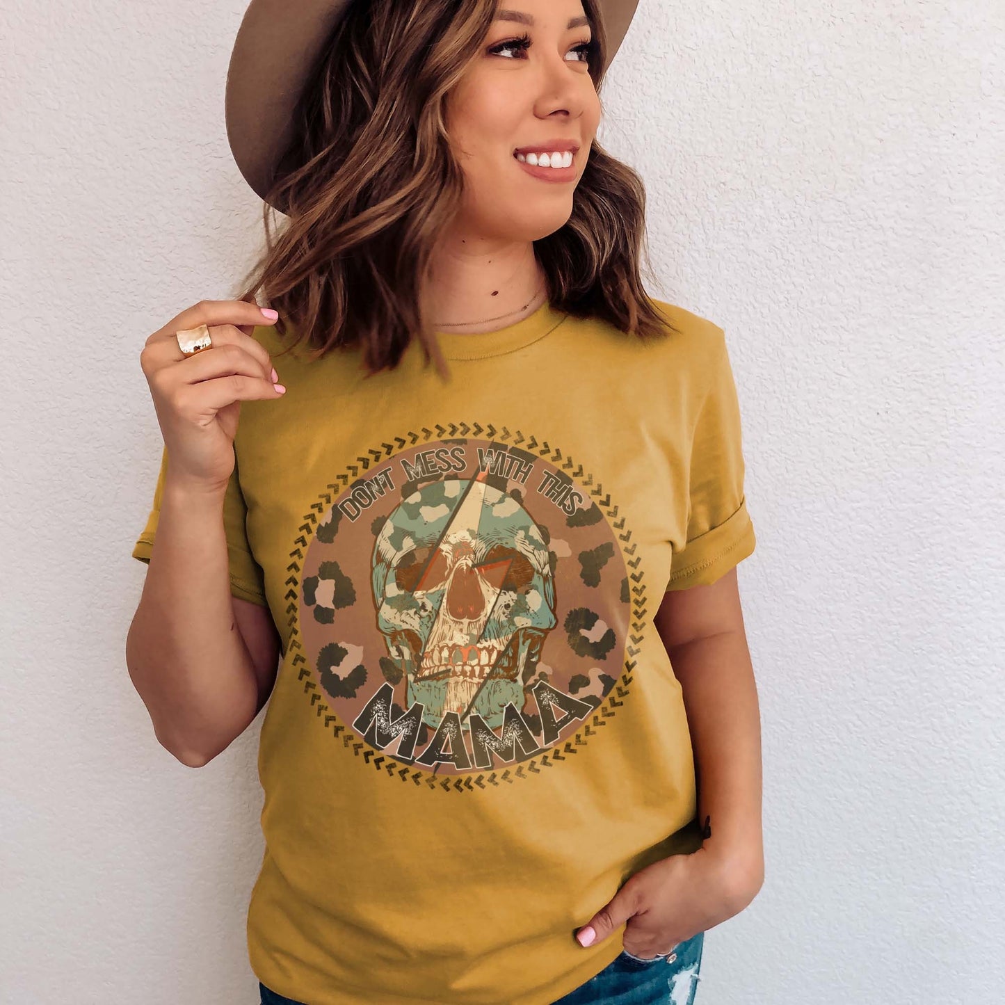 Don't Mess With This Mama Skull Sublimation Design PNG Digital Download Printable Leopard Lighting Bolt Skeleton Retro Rock Band Momma