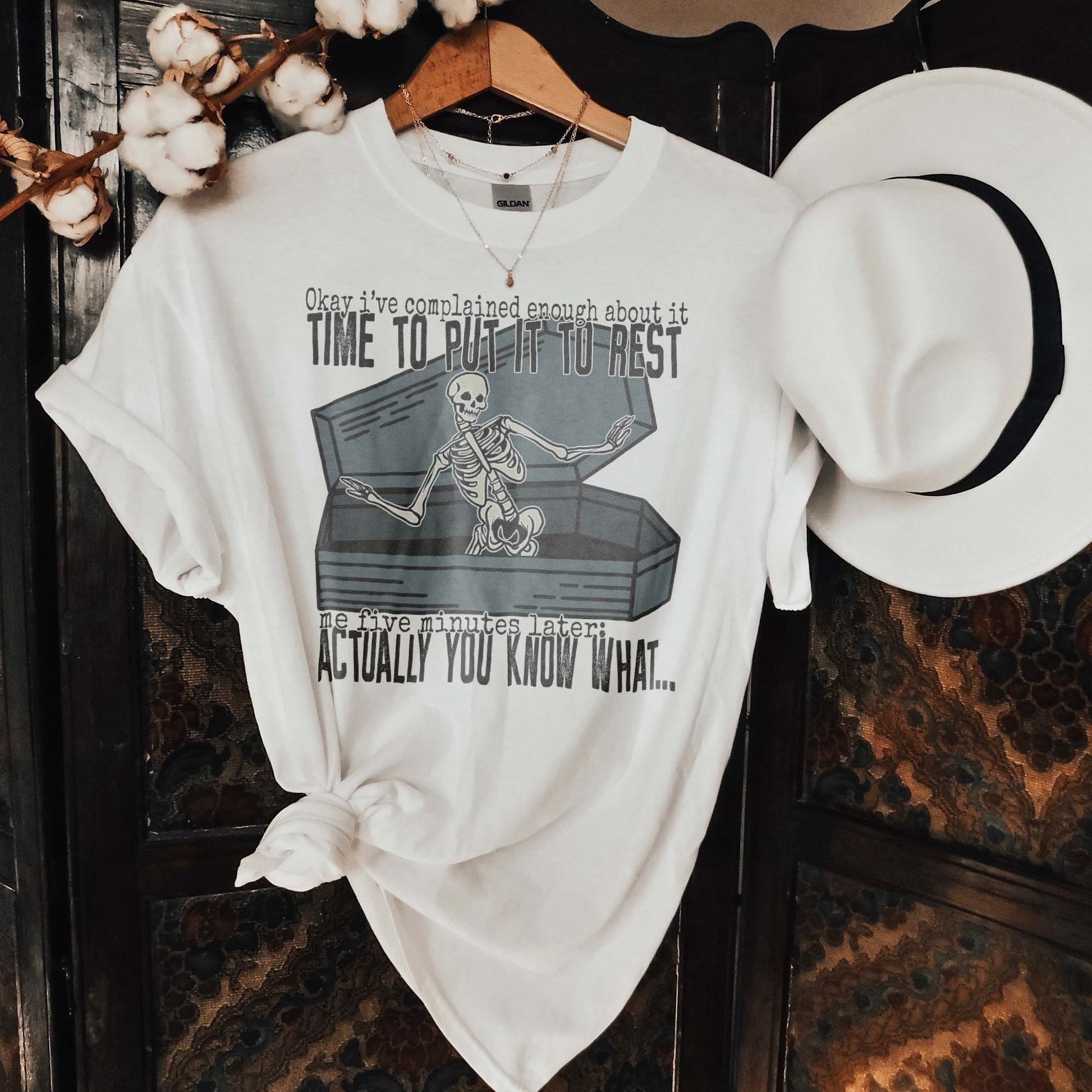 Okay Ive Complained Enough Time to Put it to Rest Sublimation Design PNG Digital Download Printable Skeleton Skelly Skull Sarcastic Snarky