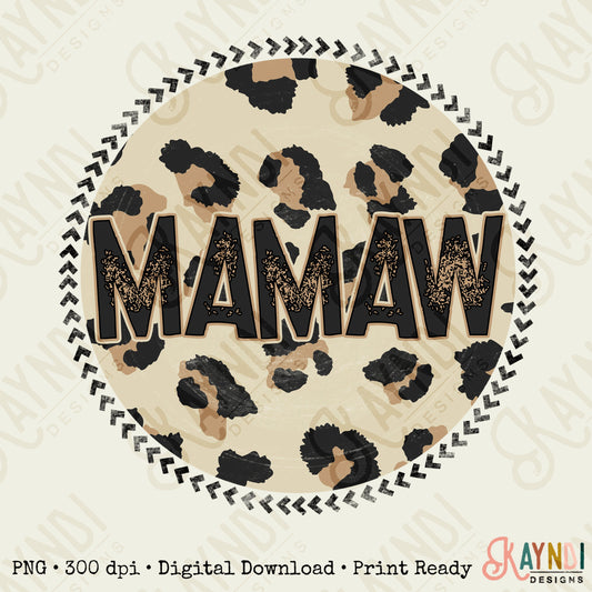 Mamaw Sublimation Design PNG Digital Download Printable Leopard Mothers Day Mama Mini Cheetah Mom Momma Aunt Grandma Granddaughter Niece