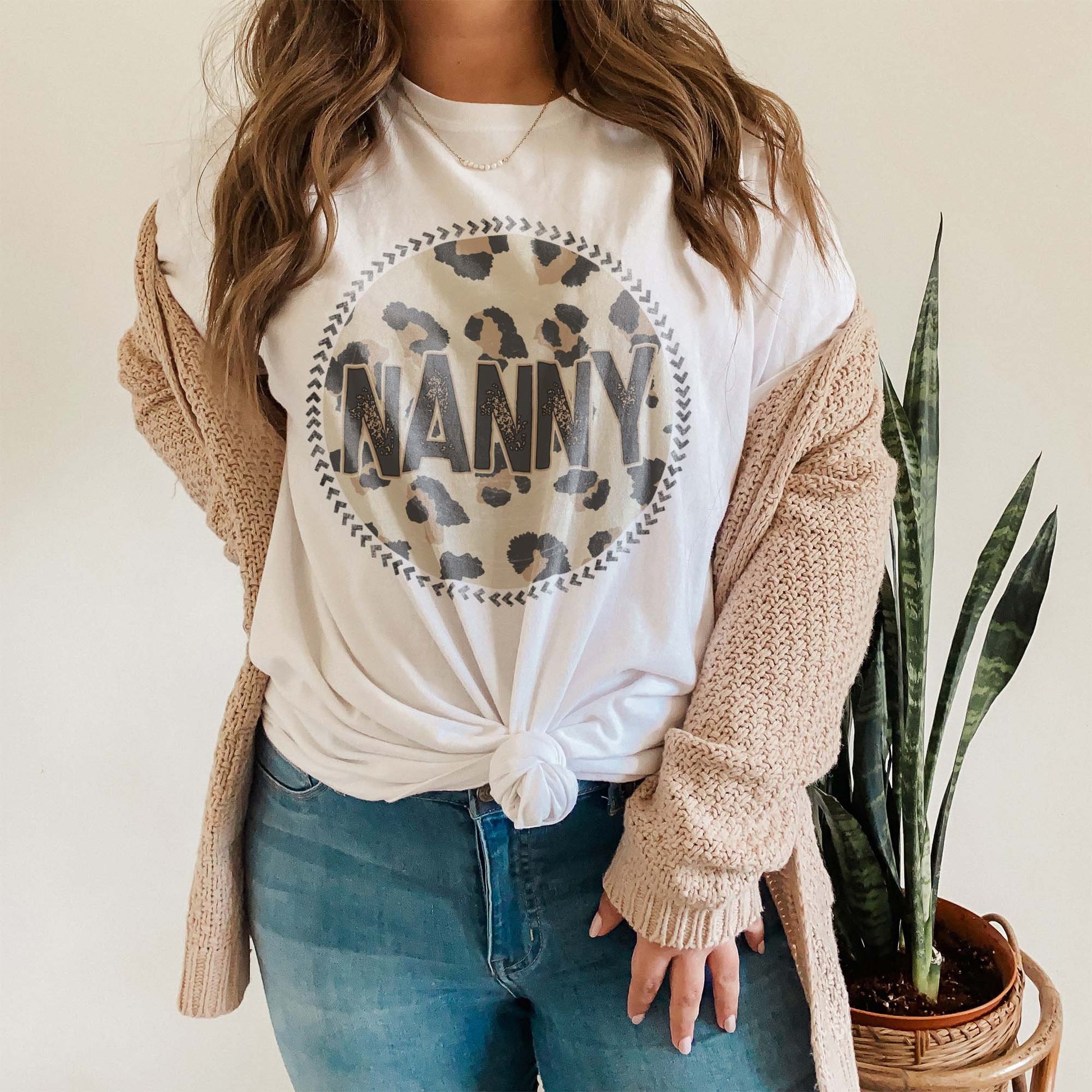 Nanny Sublimation Design PNG Digital Download Printable Leopard Mothers Day Mama Mini Cheetah Mom Momma Aunt Grandma Granddaughter Niece