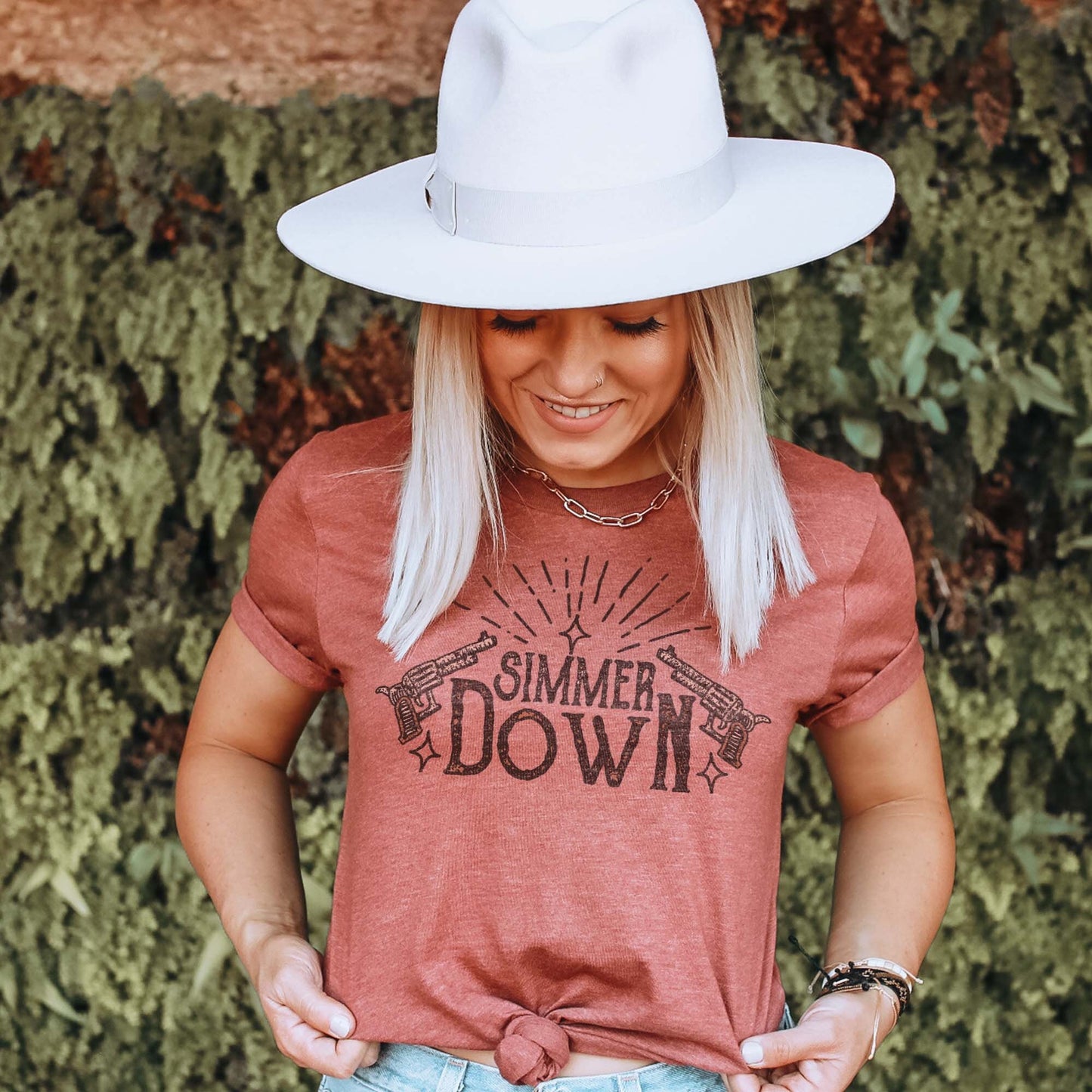 Simmer Down Sublimation Design PNG Digital Download Printable Western Cowgirl Boot Cowboy Punchy Southern Cow Country Wild West Pistol