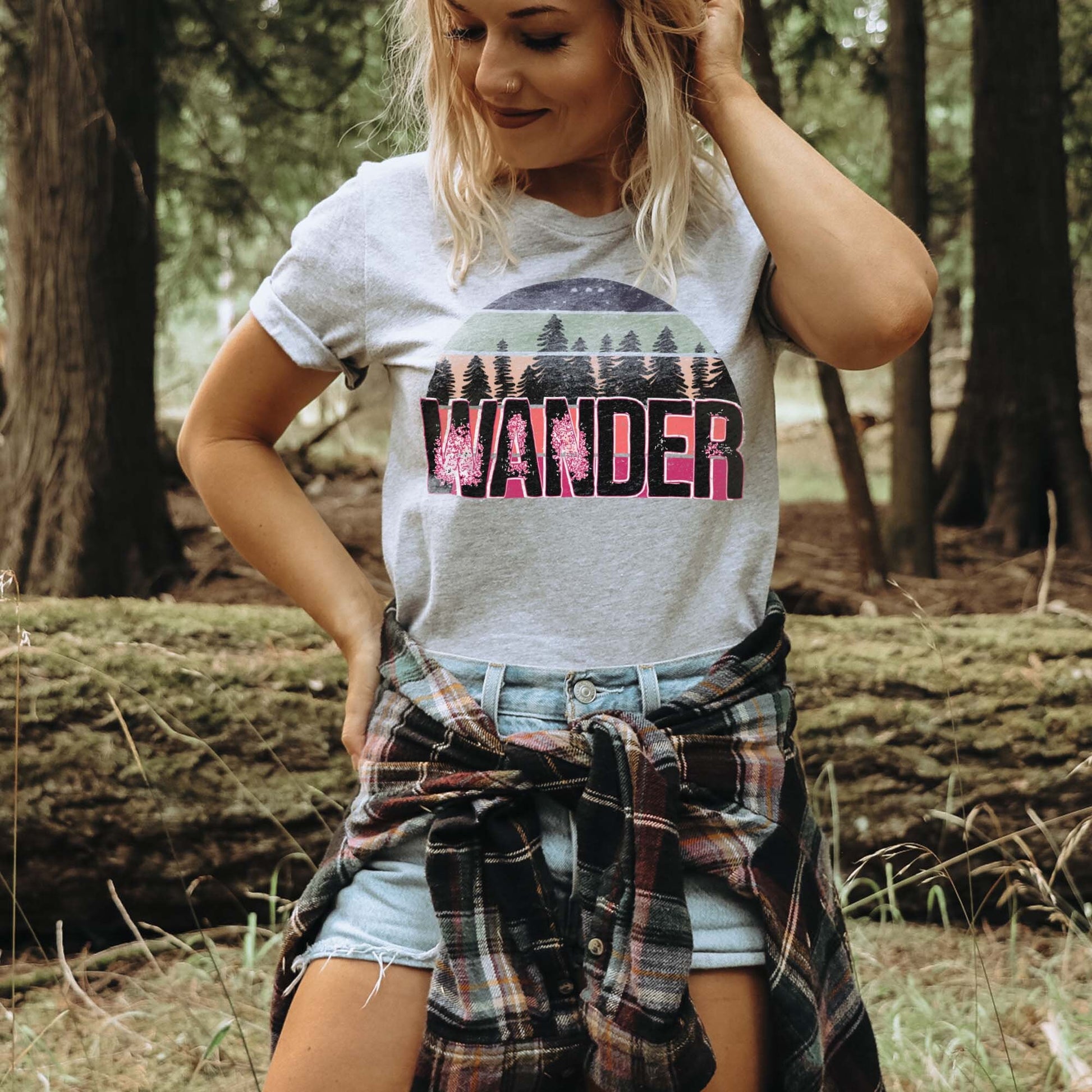 Wander Sublimation Design PNG Digital Download Printable Wanderlust Travel Camping Mountain Adventure Tree Hiking Nature Van Life Camper