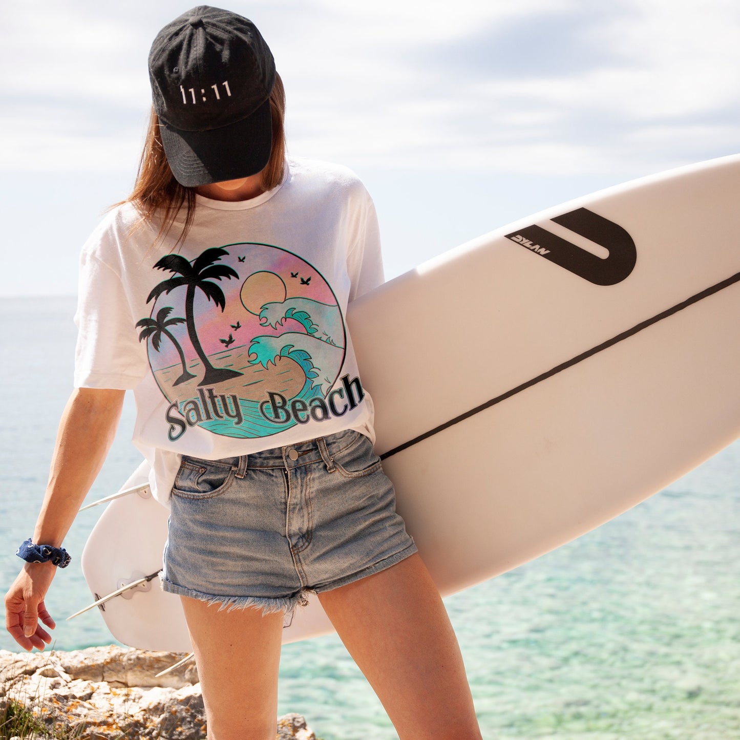 Salty Beach Sublimation Design PNG Digital Download Printable Vacation Ocean Summer Palm Trees Pastel Sunset Waves Wanderlust Travel Beaches