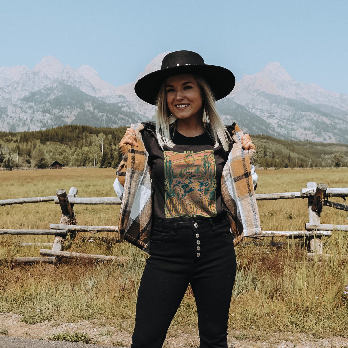 Ride or Die Orange Sublimation Design PNG Digital Download Printable Western Punch Rodeo Horseback Country Southern Retro Cactus Desert