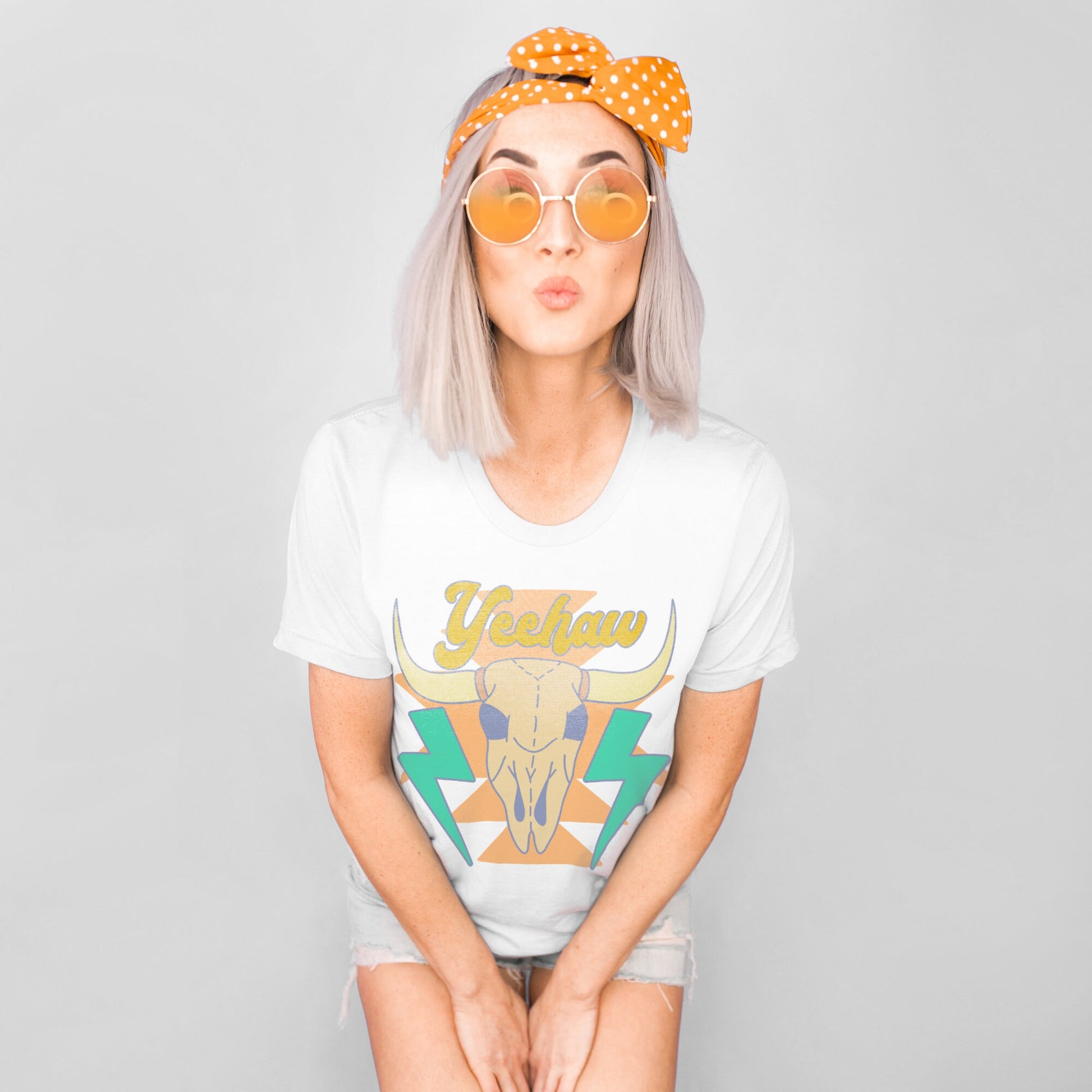 YeeHaw Sublimation Design PNG Digital Download Printable Yee Haw Steer Bull Cow Skull Skeleton Retro Groovy Boho Western Rodeo Cowgirl Aztec