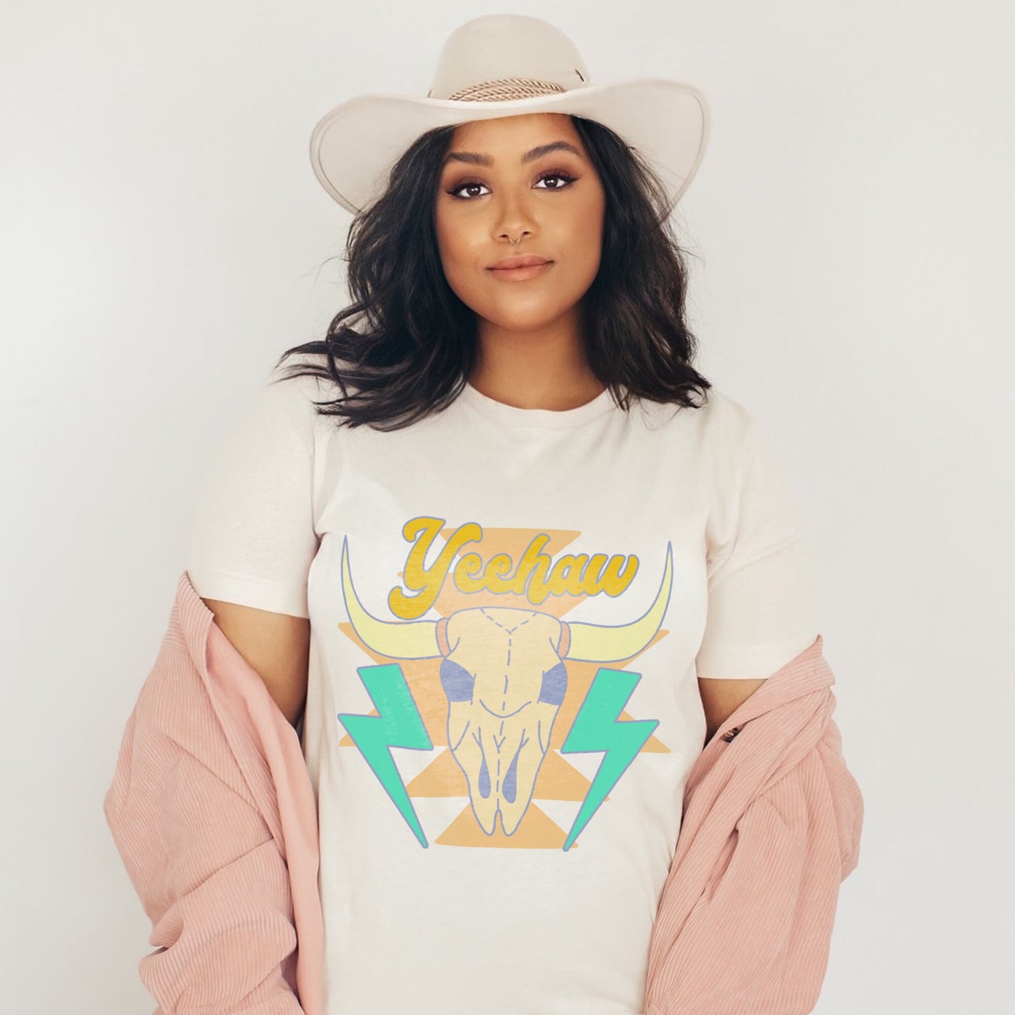 YeeHaw Sublimation Design PNG Digital Download Printable Yee Haw Steer Bull Cow Skull Skeleton Retro Groovy Boho Western Rodeo Cowgirl Aztec