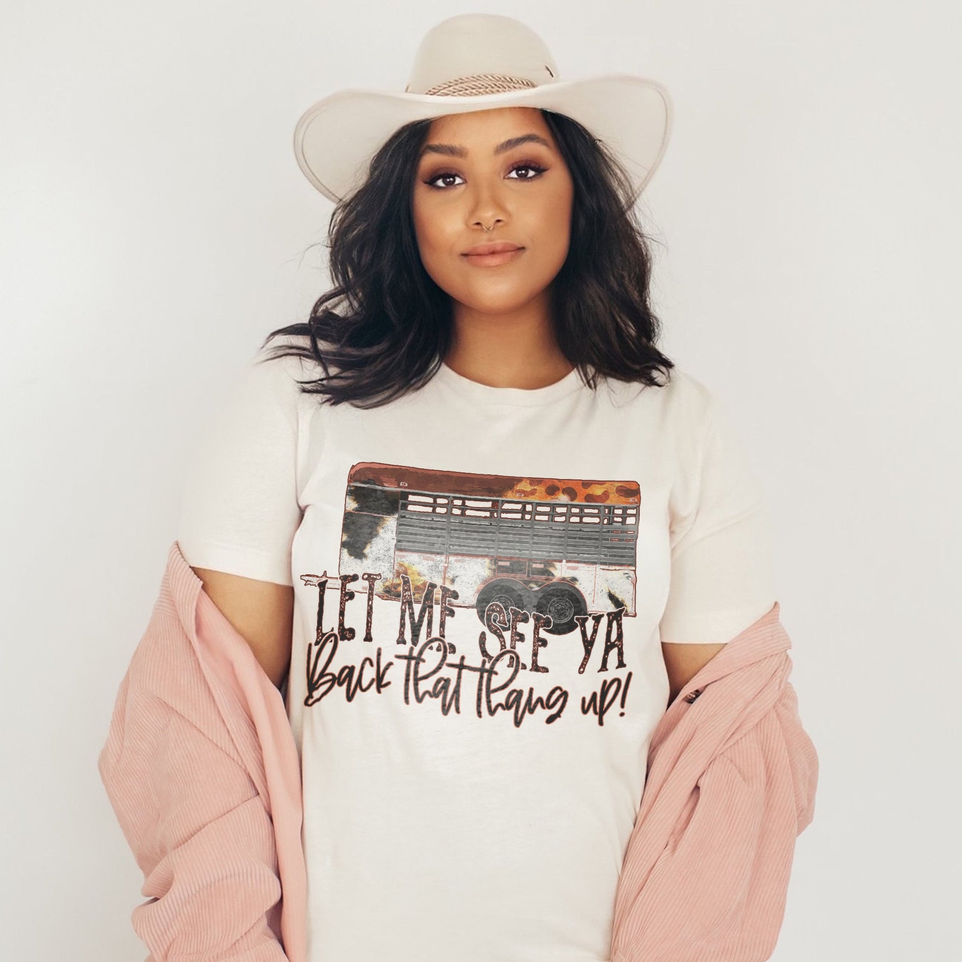 Let Me See Ya Back That Thing Up Sublimation Design PNG Digital Download Printable Horse Cattle Stock Trailer Cow print Leopard Cowgirl