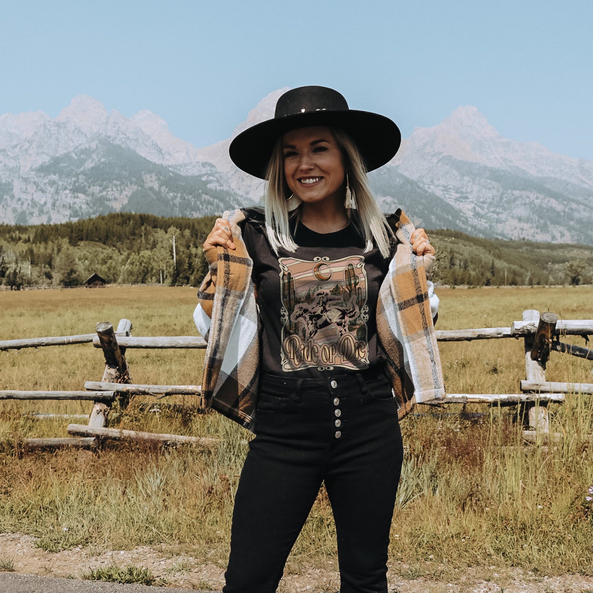 Ride or Die Tan Sublimation Design PNG Digital Download Printable Western Punch Rodeo Horseback Country Southern Retro Cactus Desert