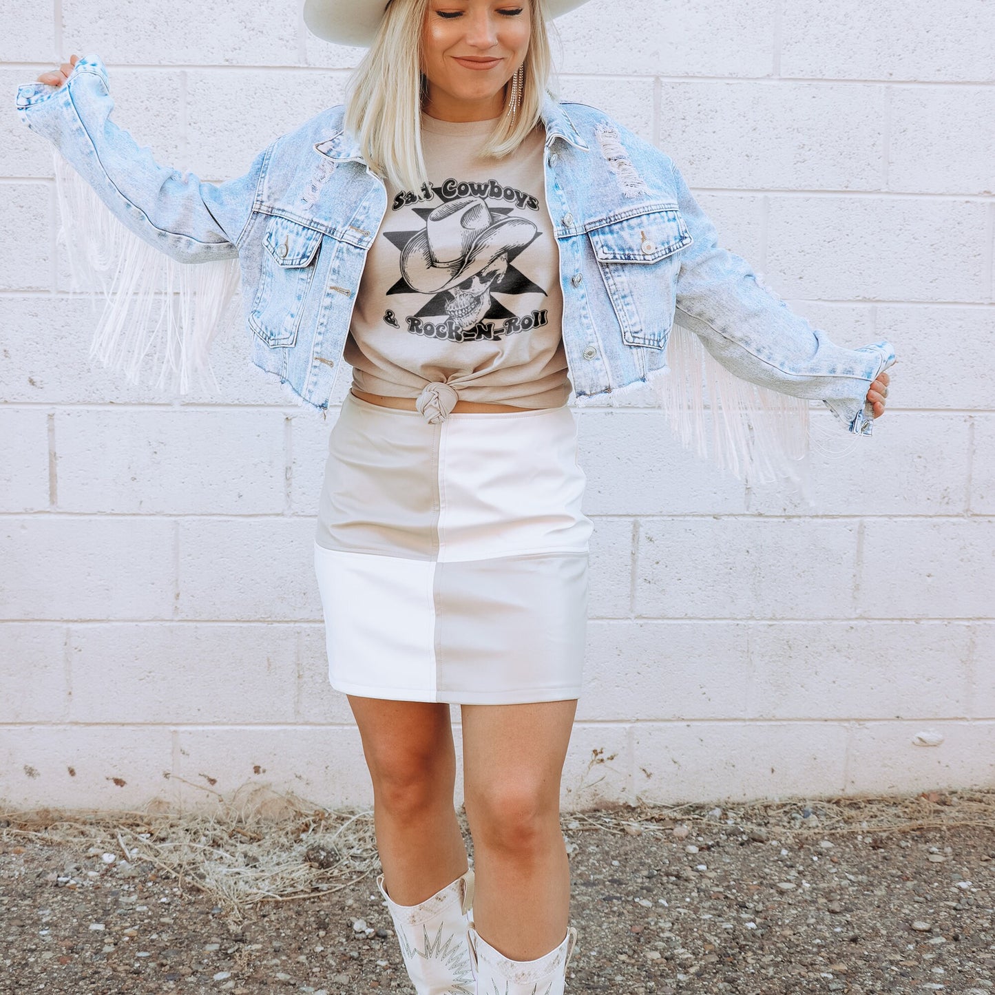 Sad Cowboy & Rock-N-Roll Sublimation Design PNG Digital Download Printable Single Color Cowboy Hat Skeleton Skull Western Retro Groovy