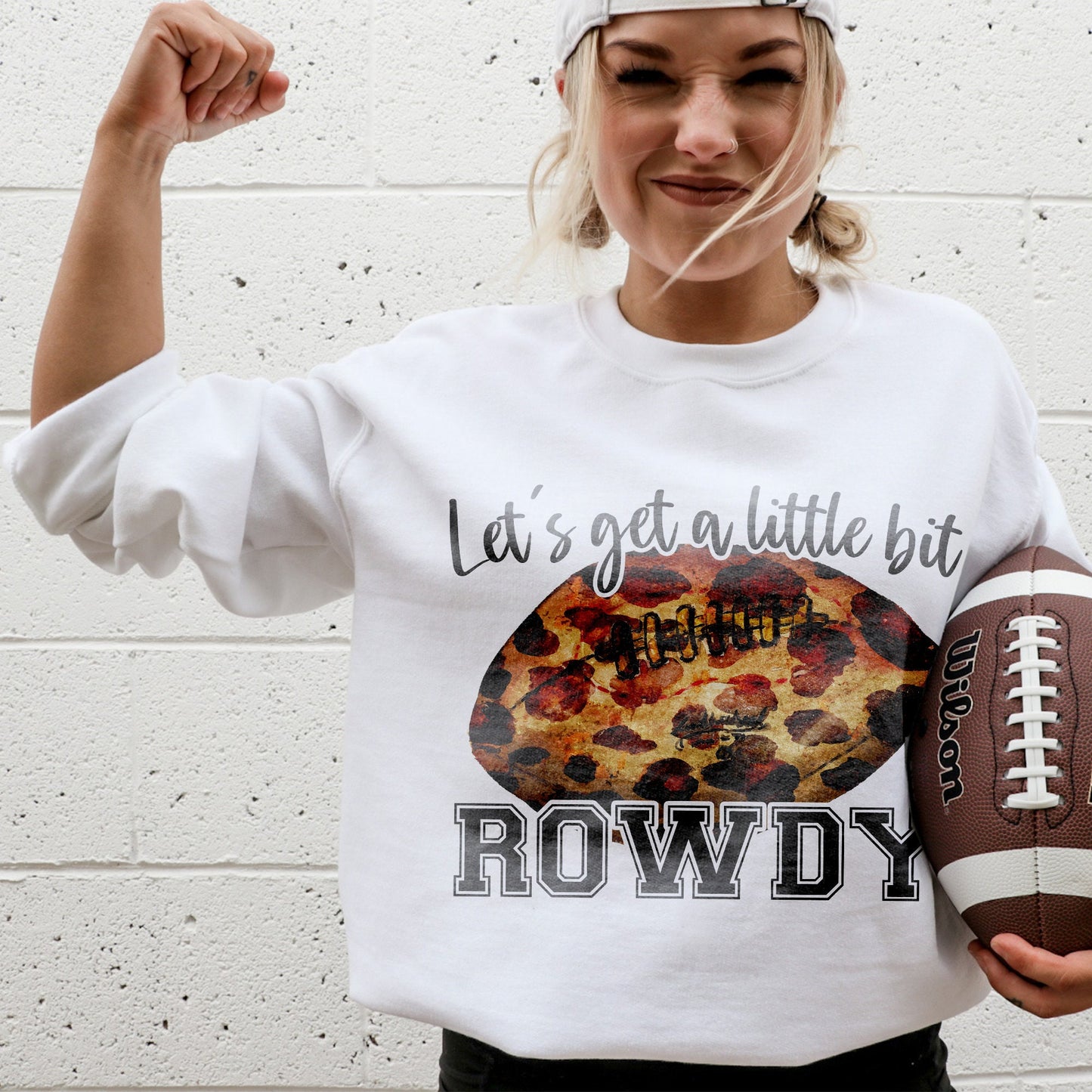 Let's Get a Little Bit Rowdy Sublimation Design PNG Digital Download Printable Football Mama Leopard Mom Cheerleader Touchdown Game Day