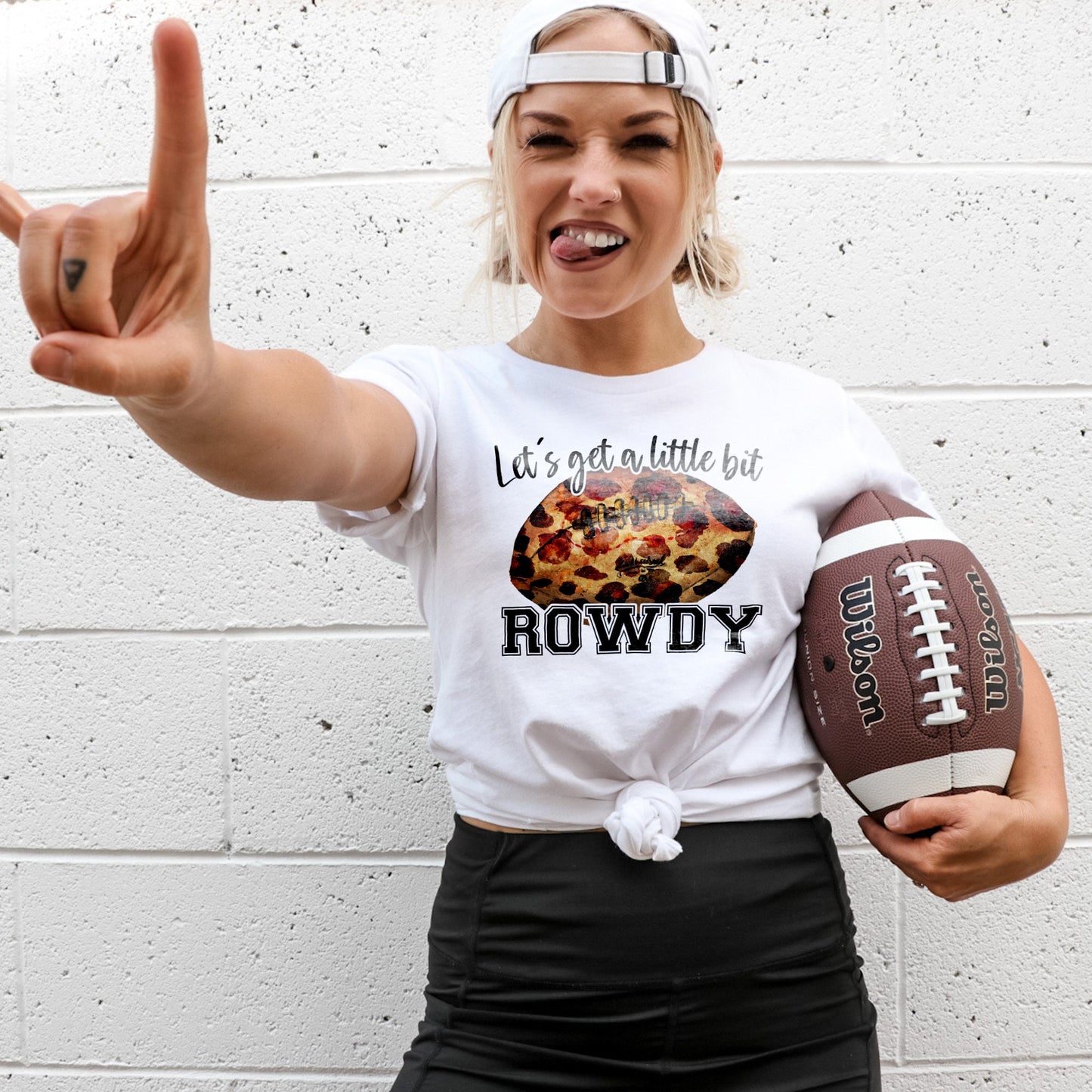 Let's Get a Little Bit Rowdy Sublimation Design PNG Digital Download Printable Football Mama Leopard Mom Cheerleader Touchdown Game Day