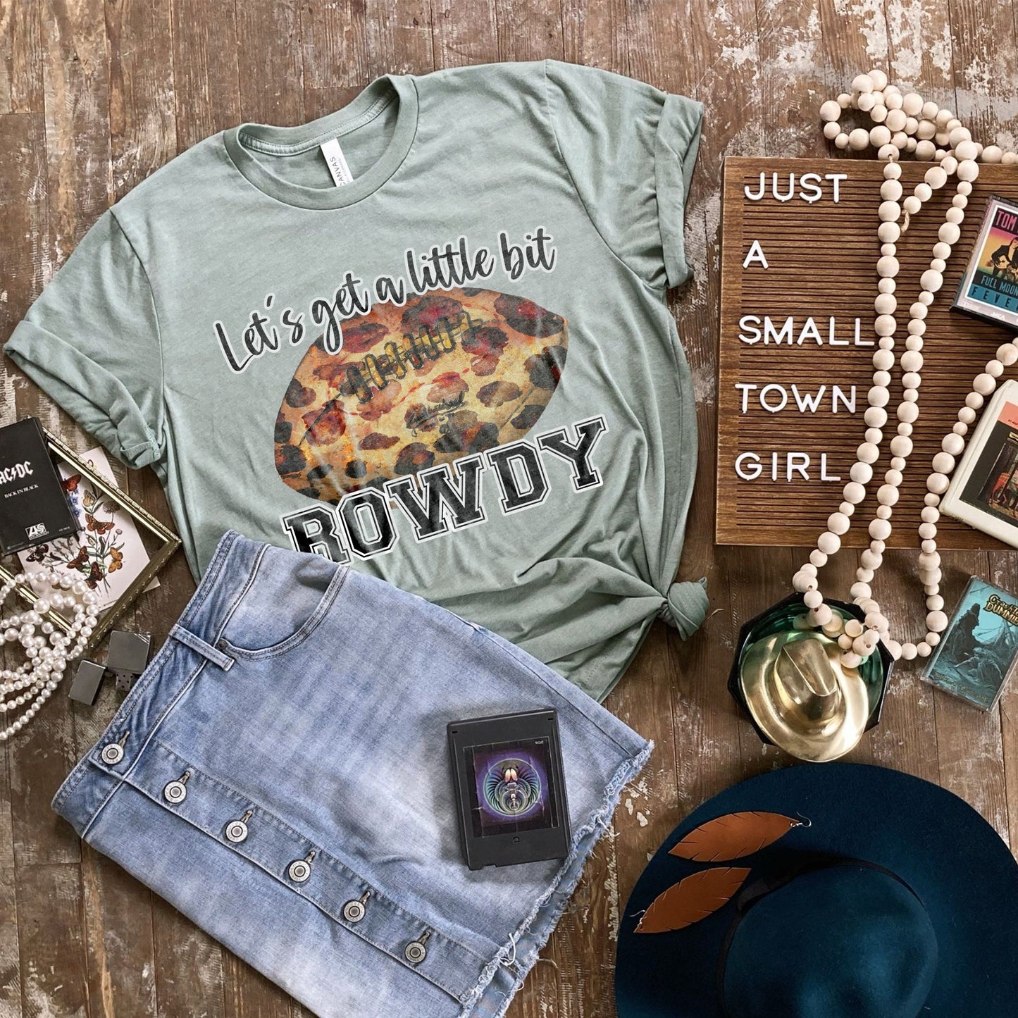 Let's Get a Little Bit Rowdy Sublimation Design PNG Digital Download Printable Football Mama Leopard Mom Cheerleader Touchdown Game Day